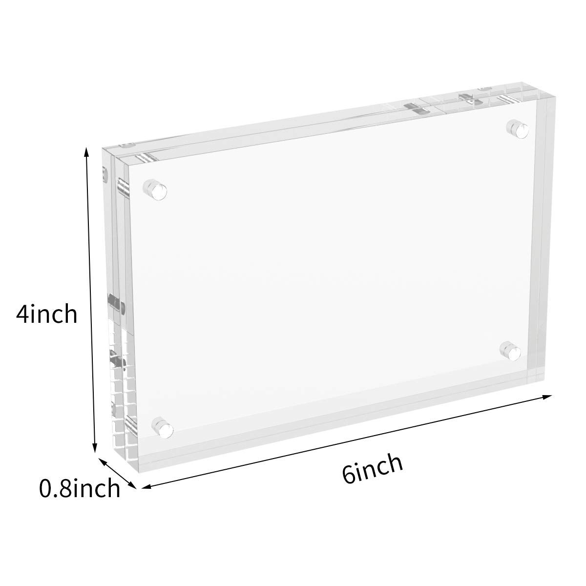 AITEE 4x6 Acrylic Picture Frames 3 Pack - 20% Thicker Clear Lucite Photo Frames with Double-Sided Magnetic Stand for Tabletop Display | Perfect for Office Desk, Home Decor & Gift Giving