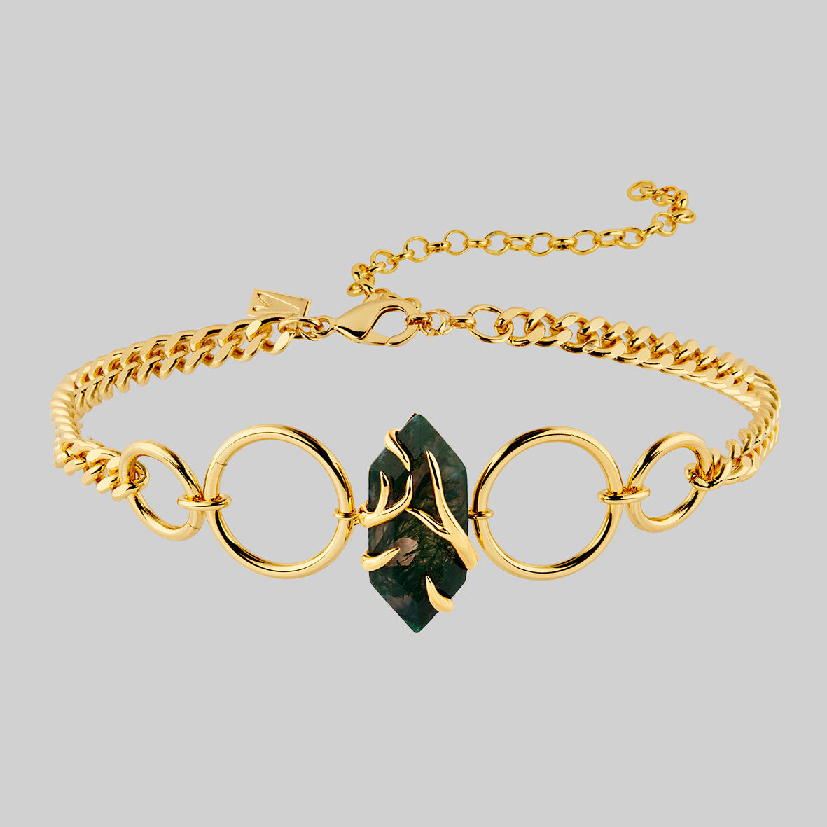The Swamp Roots Gemstone Choker Necklace in Gold - Elegant Jewelry for Women, Perfect for Parties, Weddings & Special Occasions