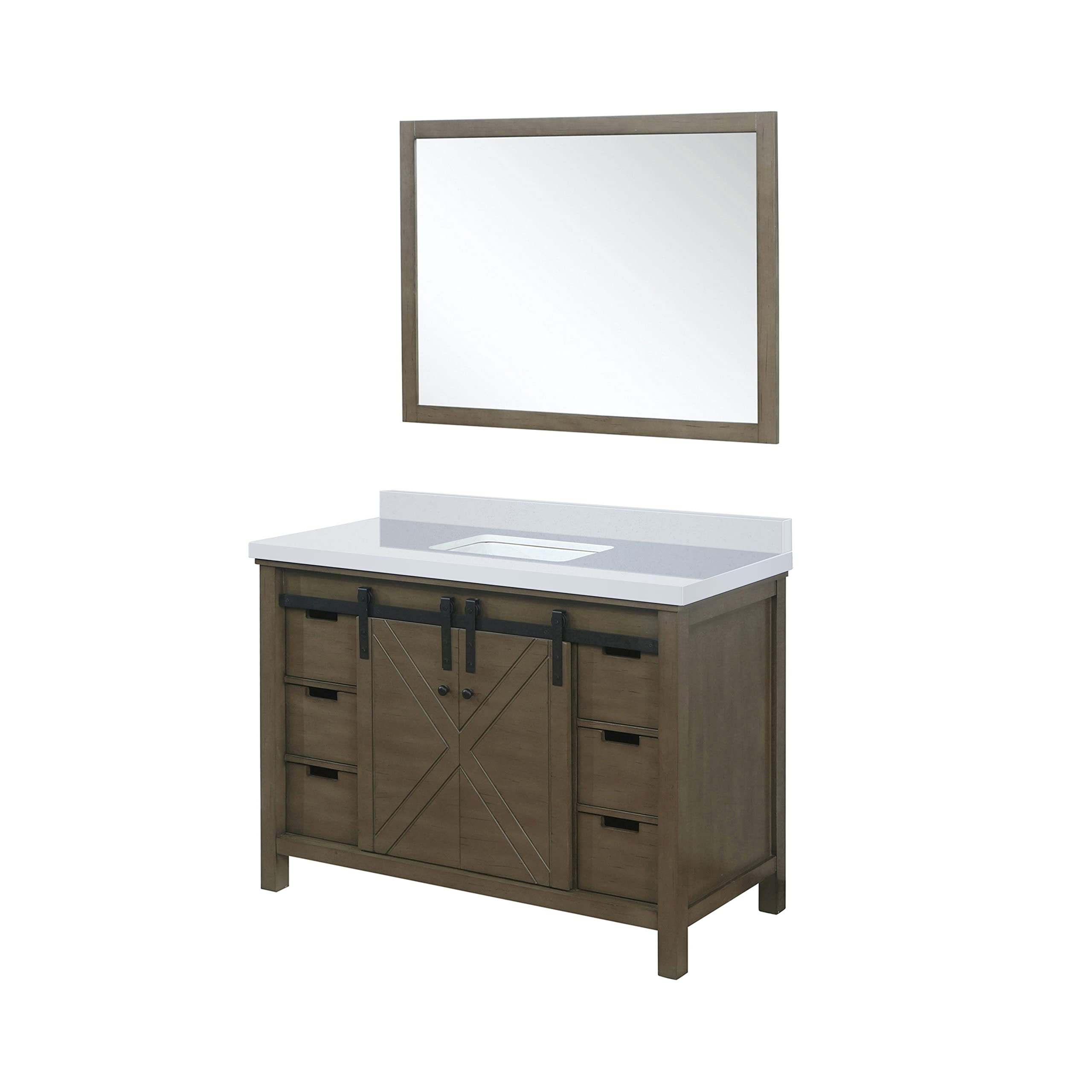 Rustic Brown Bathroom Vanity Set - 48