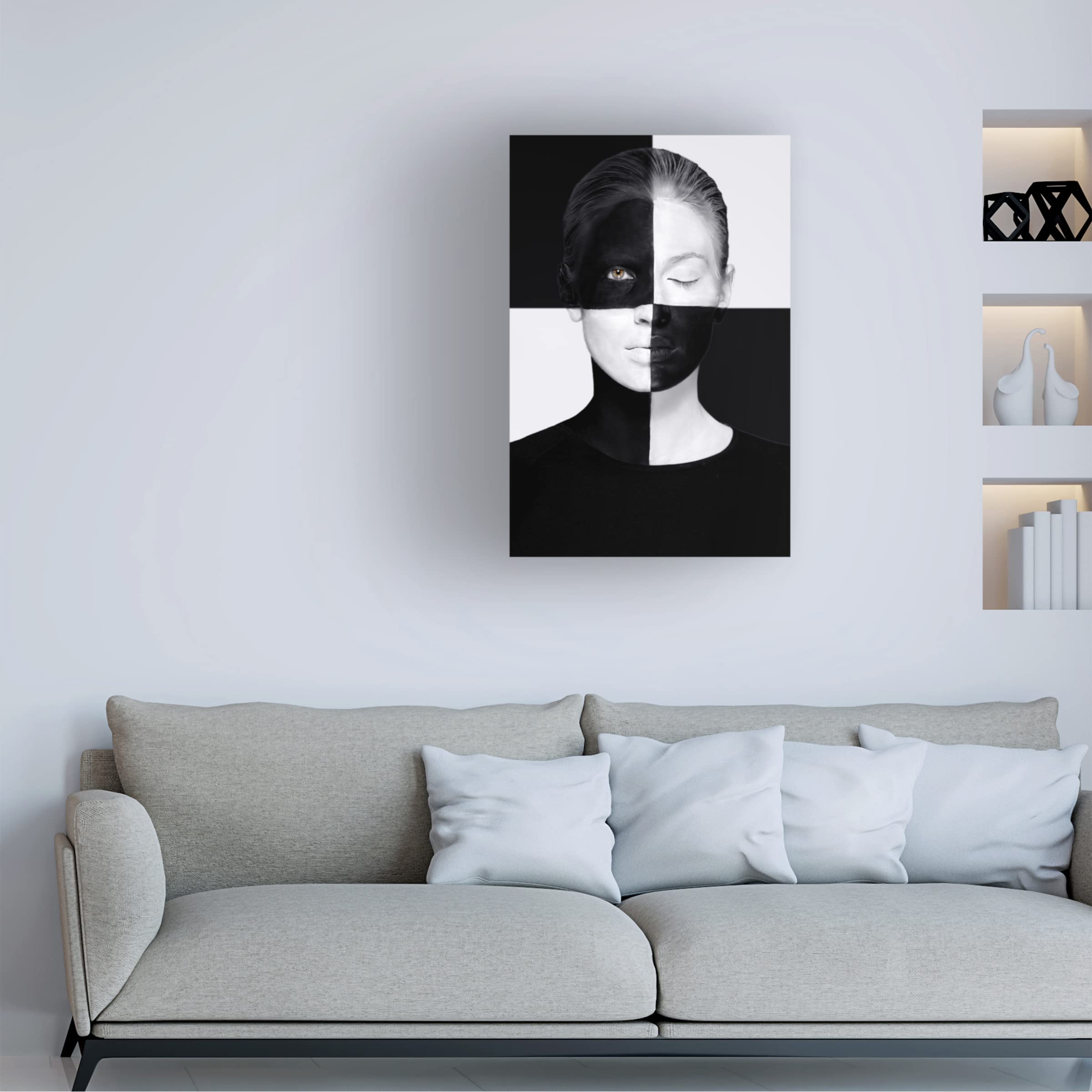 Trademark Fine Art 'Squared' Canvas Wall Art by Tanja Ghirardini - Modern Abstract Painting for Living Room, Bedroom & Office Decor