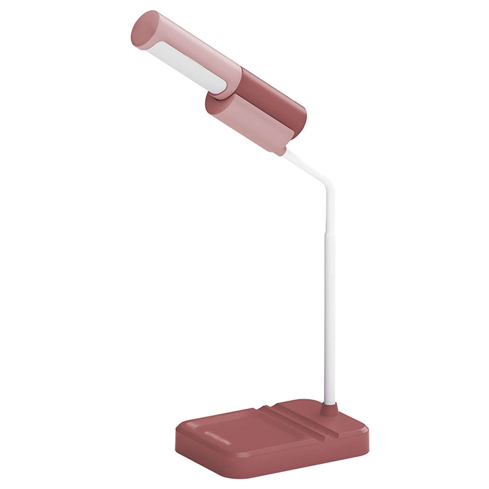 LED Desk Lamp with USB Charging Port - Adjustable Brightness Eye Protection Foldable Reading Light for Students, Study & Office Work - Perfect for Night Reading, Homework & Workspace Lighting (Red)