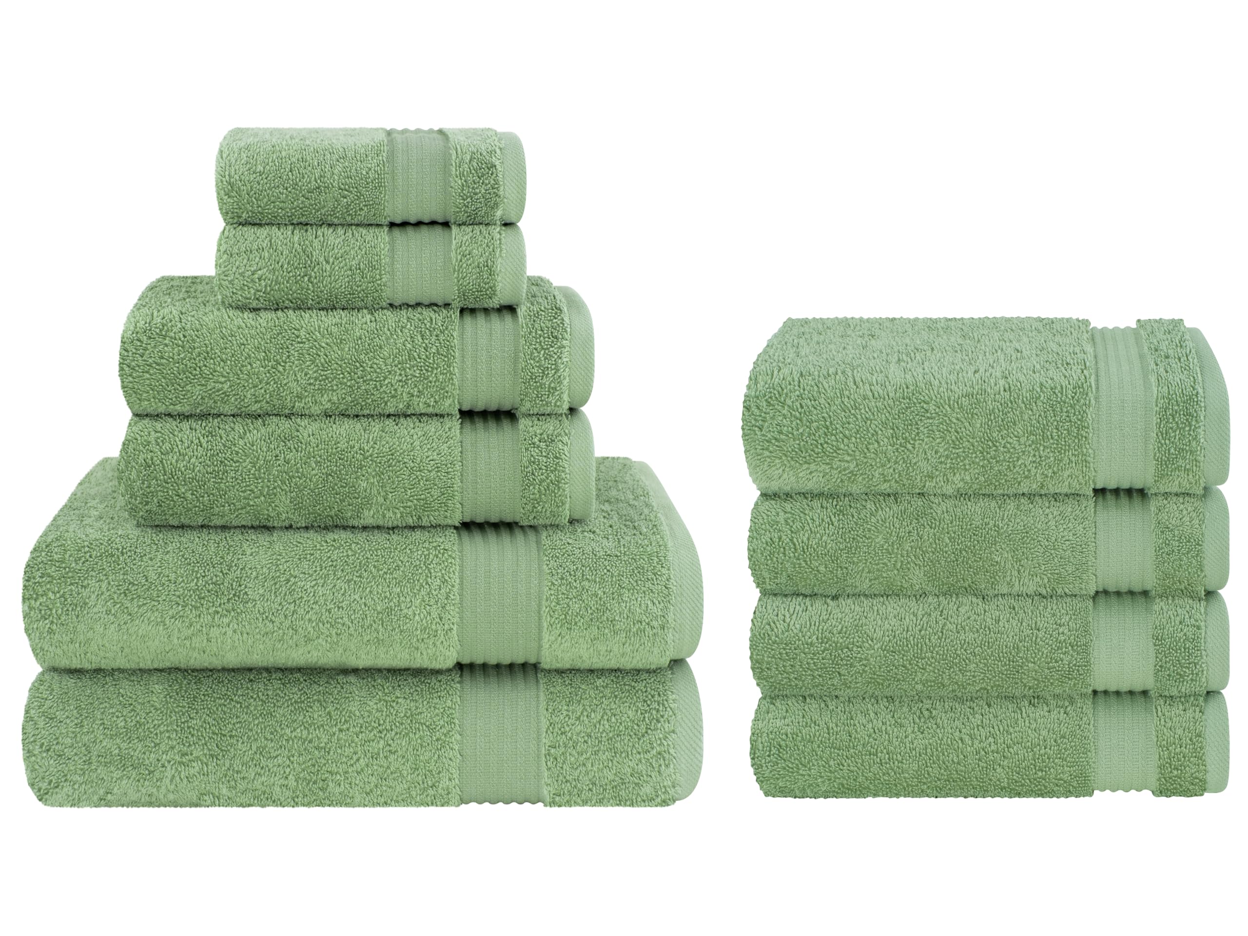 Premium 6-Piece Bath Towel Set & 4-Piece Hand Towel Bundle - 100% Cotton Luxury Towels for Bathroom, Spa, and Guest Use | Soft, Absorbent & Quick-Drying