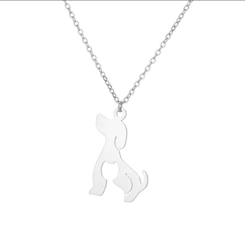 Silver Cat & Dog Necklace - Elegant Animal Pendant Jewelry for Pet Lovers | Perfect Gift for Cat & Dog Owners, Birthday & Anniversary Present