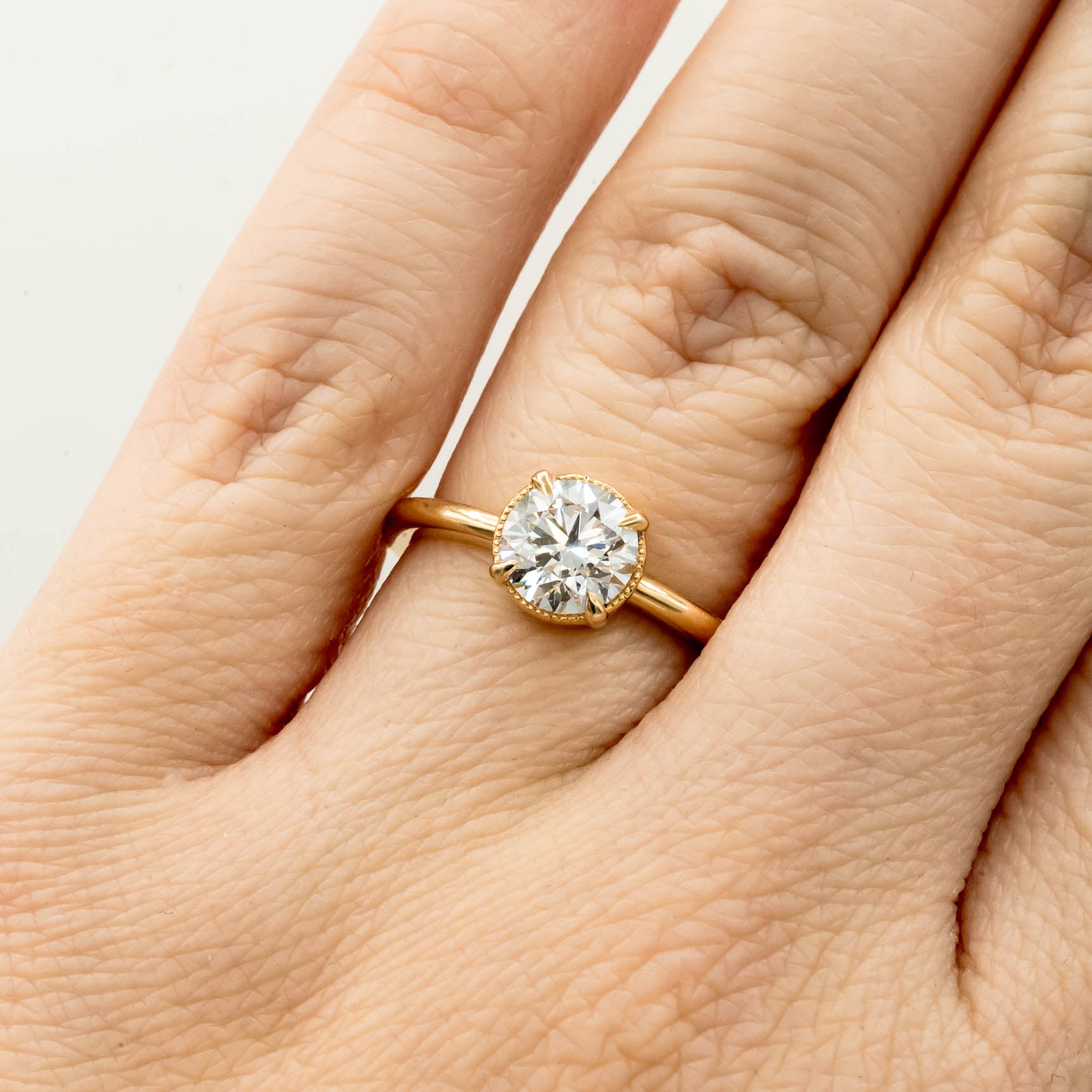 1.05ct Lab Grown Diamond Engagement Ring in 14k Yellow Gold - Elegant Wedding Jewelry for Proposals & Anniversaries