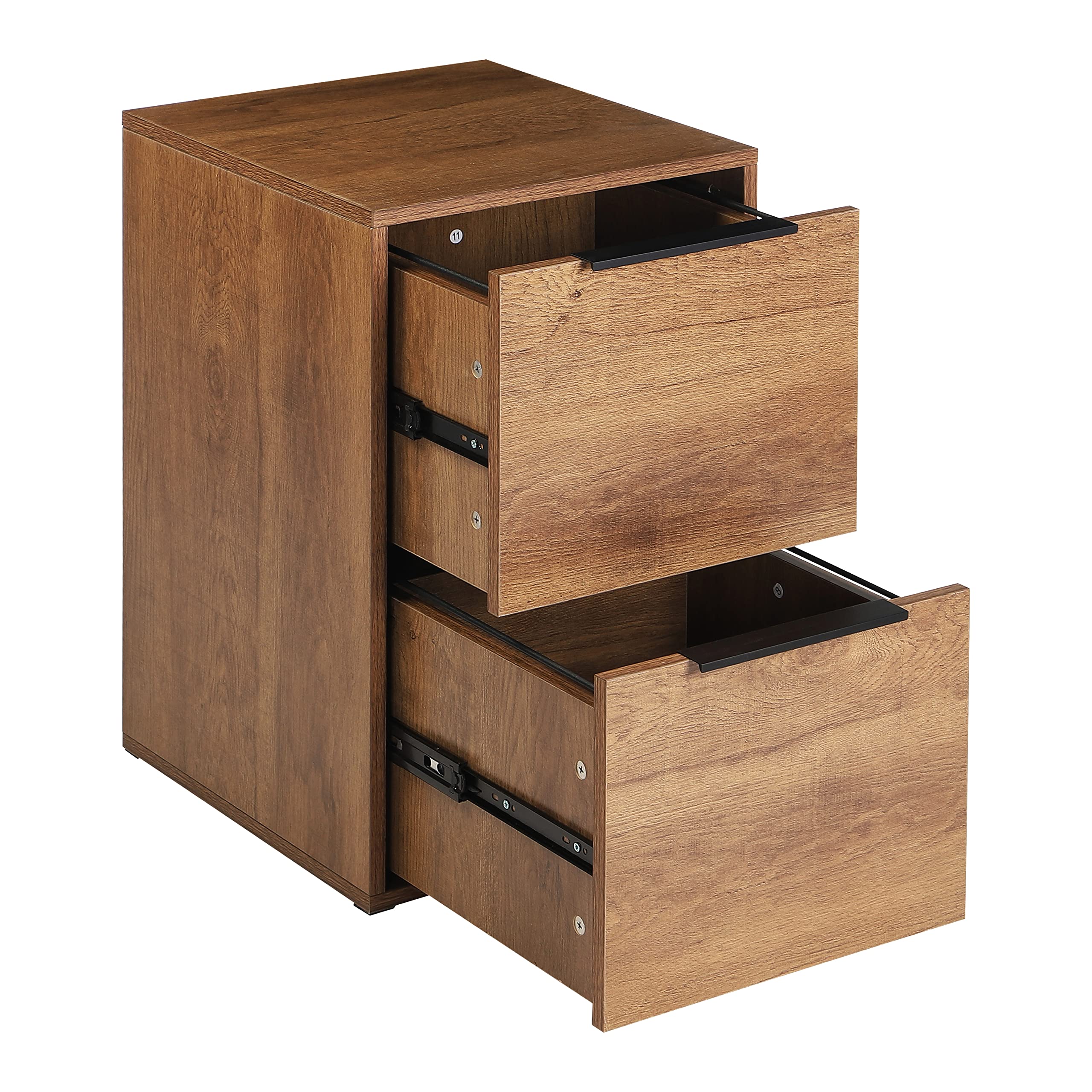 2-Drawer Wood File Cabinet for Home Office - Lateral Filing Cabinet with Storage Organizer - Fits A4, Letter & Legal Size Documents - Brown Wooden Desk Organizer - Perfect for Office, Study Room or Home Workspace