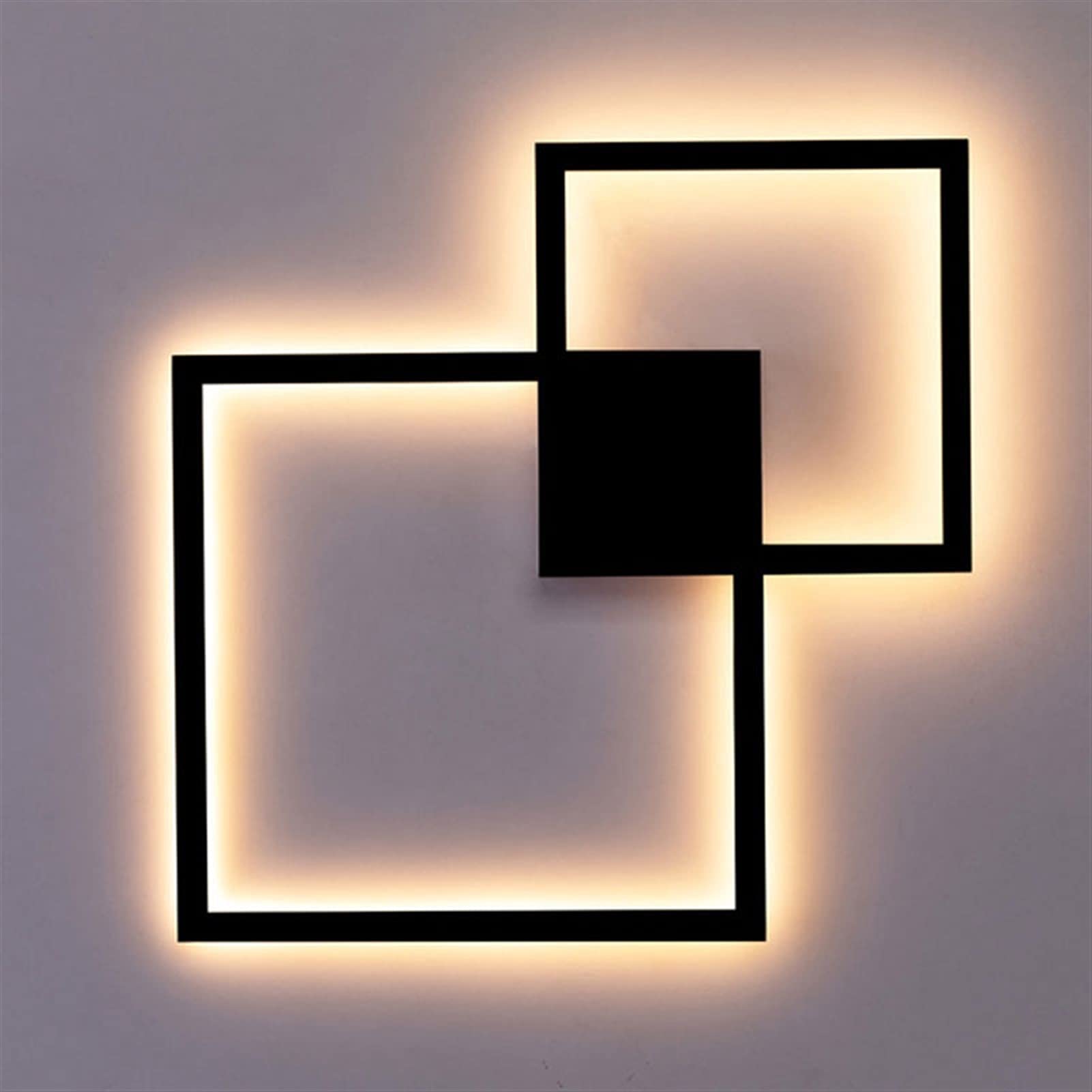 liushop Square LED Wall Lamp - Nordic Design Modern Wall Sconce for Bedroom & Living Room, Energy-Efficient DIY Lighting Fixture | Perfect for Home Decor, Ambient Background Lighting