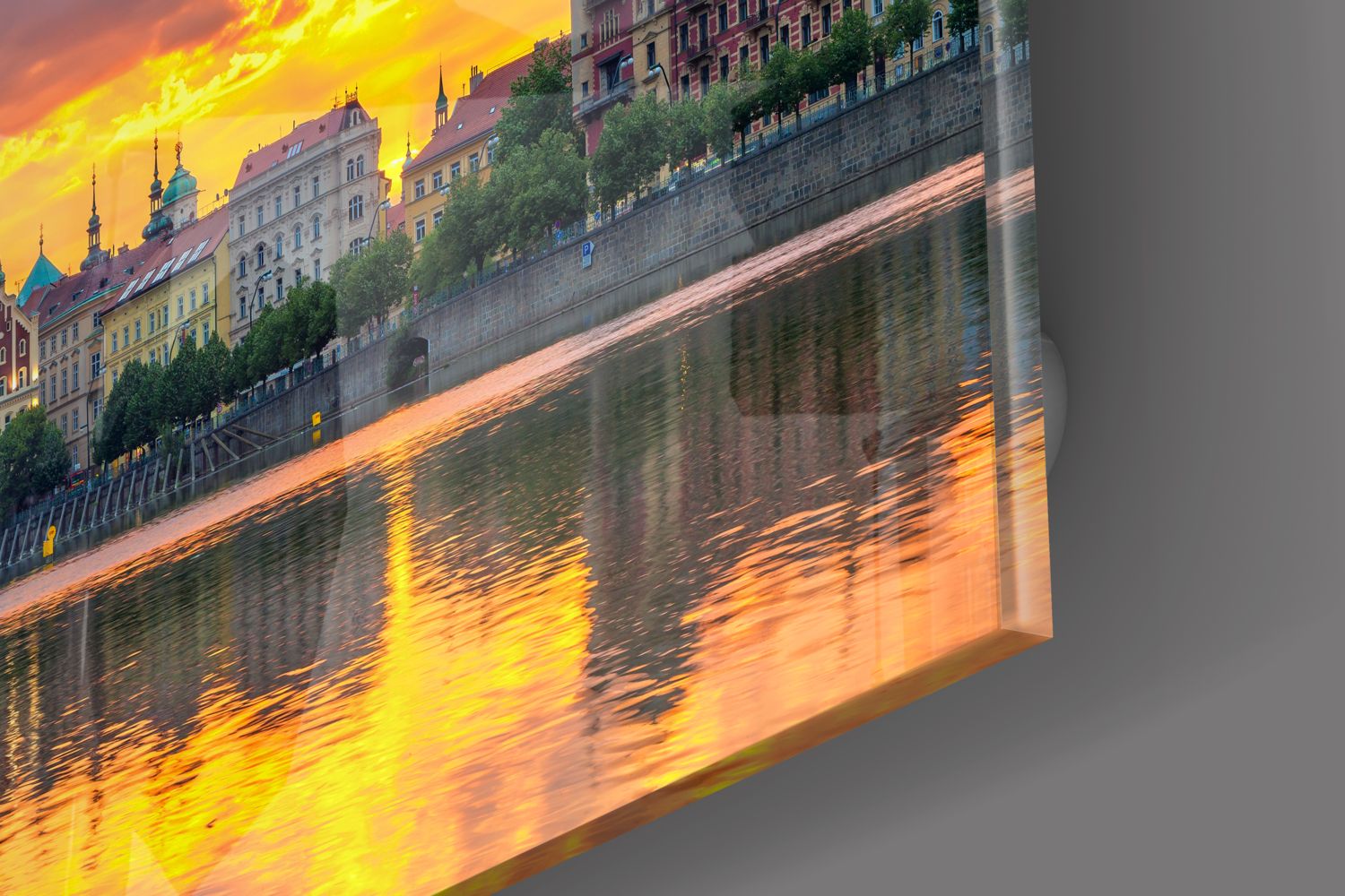 Sunset Prague Wall Art Print - Stunning Cityscape Canvas Painting for Home & Office Decor - Perfect for Living Room, Bedroom, or Gift