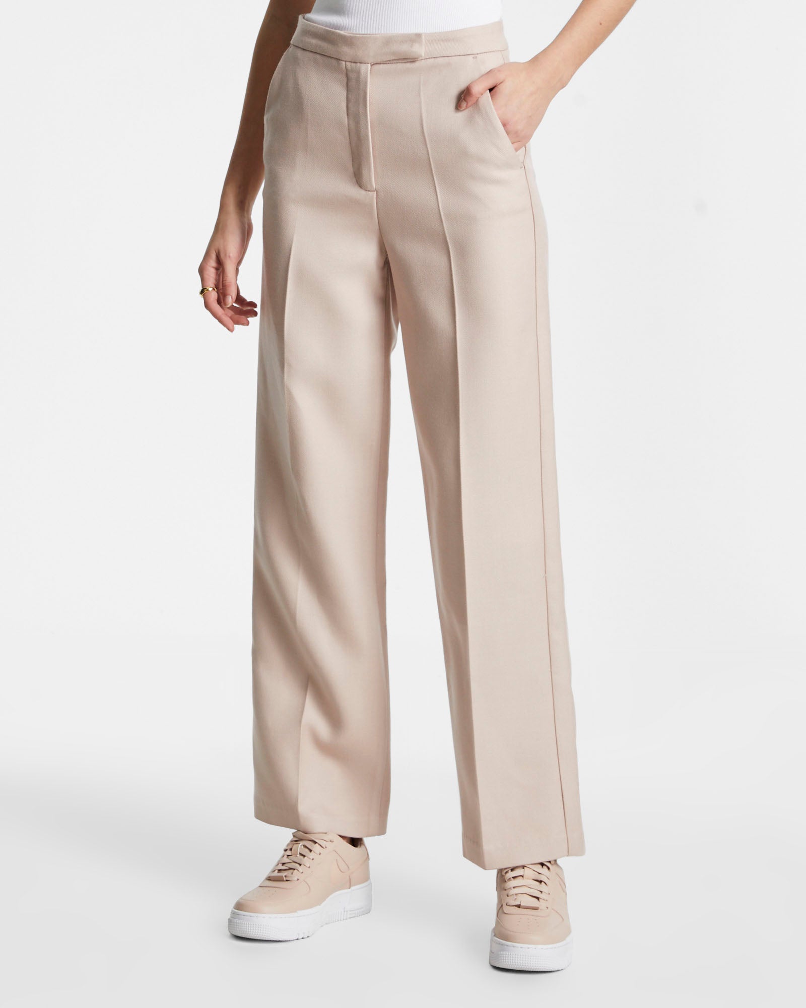 BONNIE PANT DUSTED PINK - Women's High Waisted Casual Pants for Work, Travel & Everyday Wear