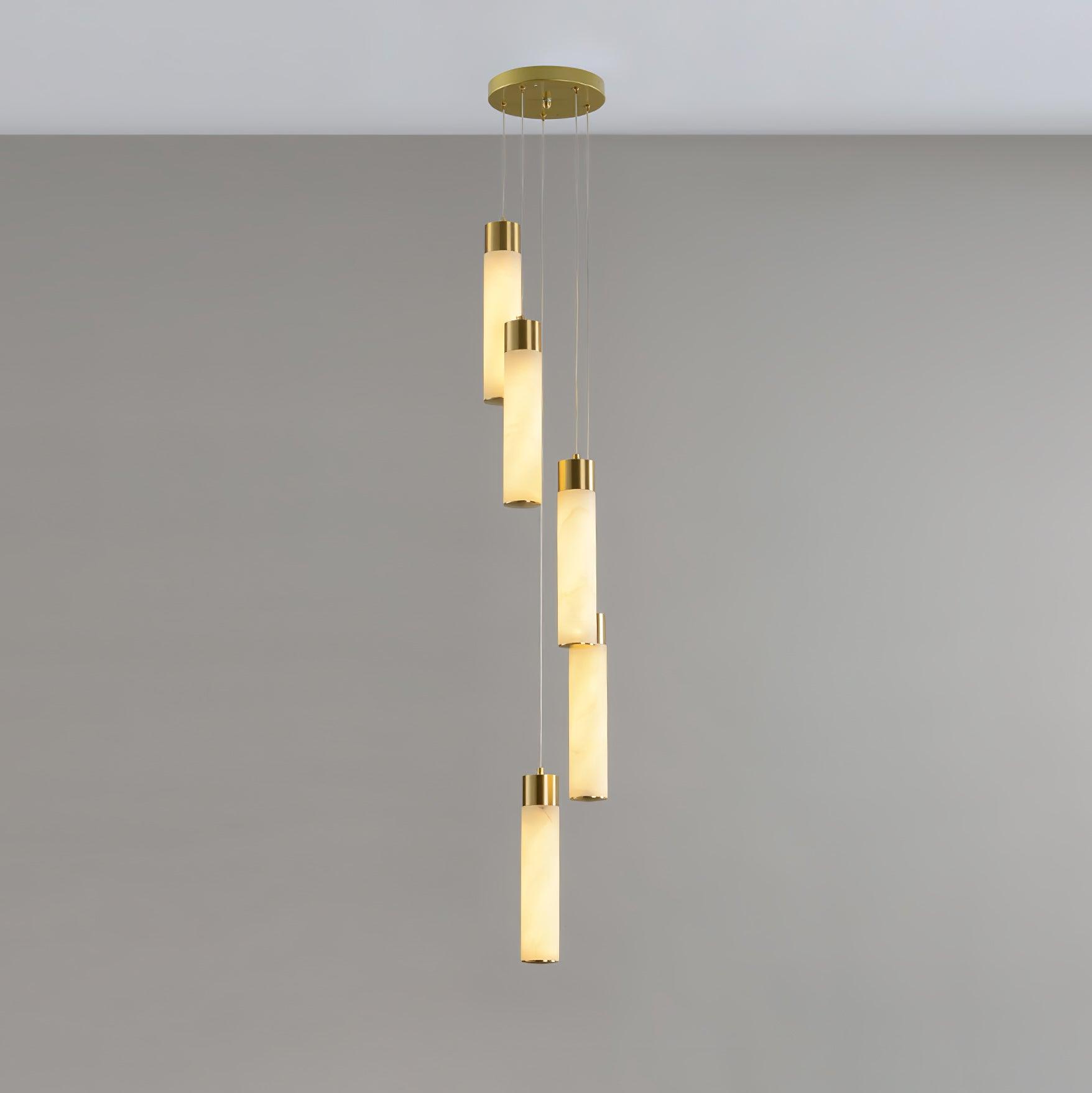 Celestial Alabaster Cascade Chandelier - Modern Crystal Ceiling Light Fixture for Dining Room, Bedroom & Living Room | Elegant Lighting for Home Decor & Wedding Events