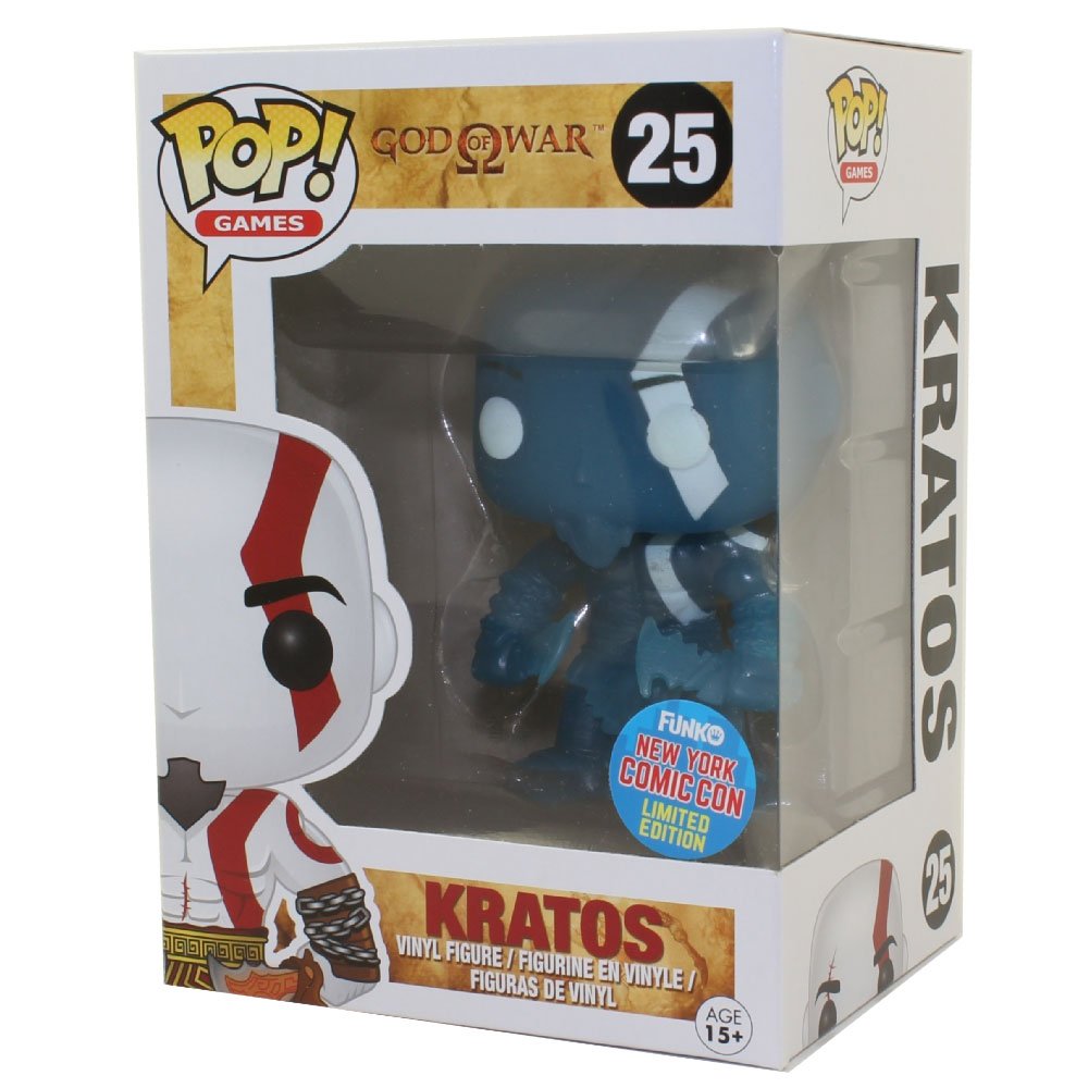Funko POP! God of War Kratos Exclusive Glow-in-the-Dark Vinyl Figure #25 (Blue) - Collectible Gaming Merchandise for Display & Gift Giving
