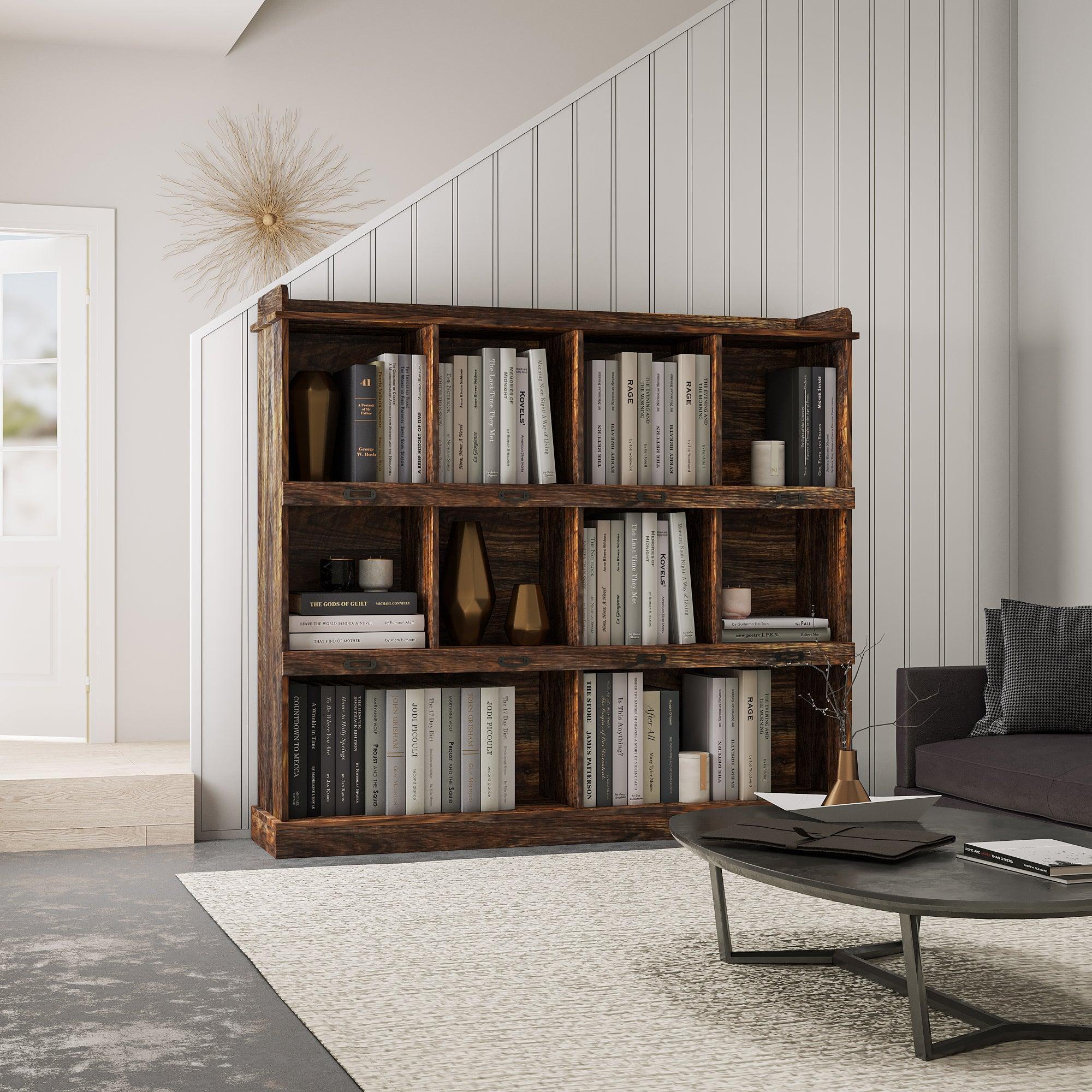 10-Shelf Bookcase for Home & Office - Sturdy Storage Organizer for Books, Files & Decor - Perfect for Living Room, Study & Workspace