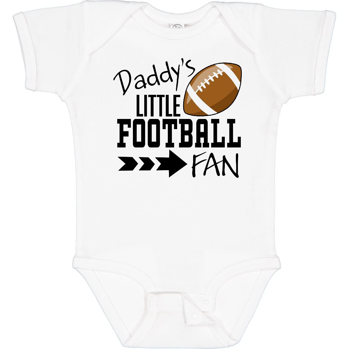 Inktastic Daddy's Little Football Fan Baby Bodysuit - Cute Infant Onesie for Game Day, Baby Shower & Family Photos | Soft Cotton Unisex Romper for Newborns & Toddlers