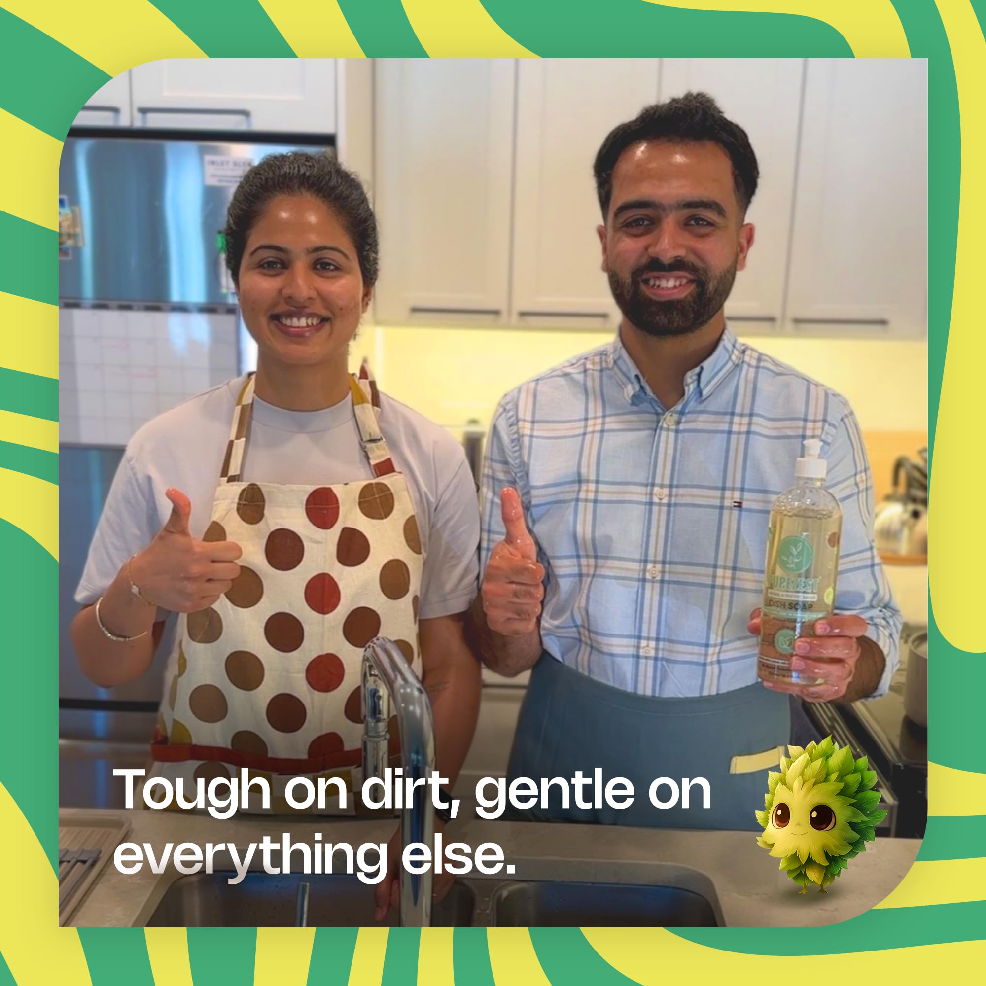 PUREZEST Herbal & Enzyme Based Dish Liquid 750ml | Plant-Based Natural Eco-Friendly Dishwashing Liquid with Lemon Oil | Tough Grease Remover | Gentle on Hands | Perfect for Kitchen, Camping & RV Use