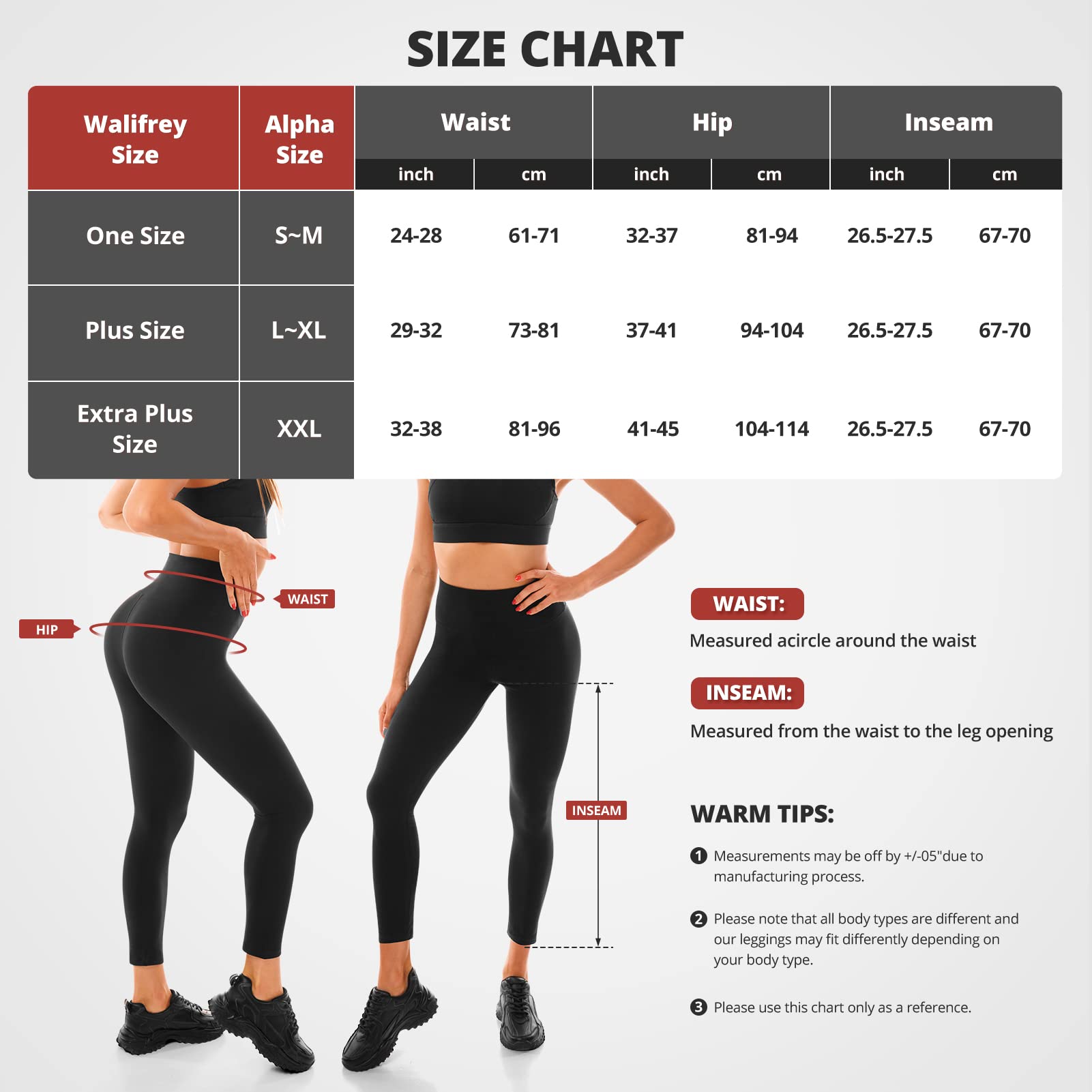 Walifrey Women's High Waist Yoga Pants - Opaque Black Workout Leggings for Gym, Running & Sports - Comfortable Stretchy Tights for Fitness & Daily Wear