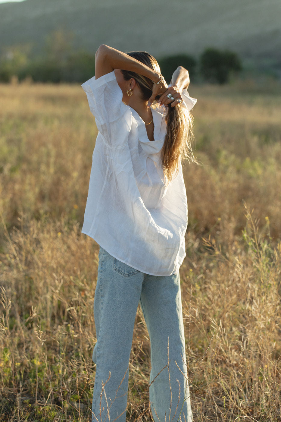 Sea Breeze Washed Linen Top for Women - Soft & Breathable Summer Blouse - Perfect for Beach Vacations, Casual Outings & Boho Style