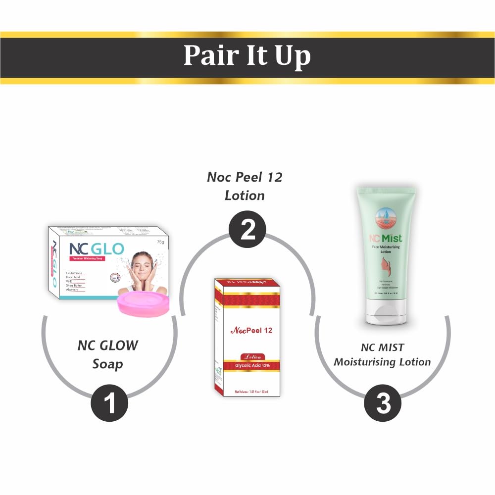 NOC PEEL 12 Lotion - Exfoliating & Moisturizing Face & Body Lotion for Smooth Skin | Perfect for Daily Skincare Routine & Post-Treatment Care