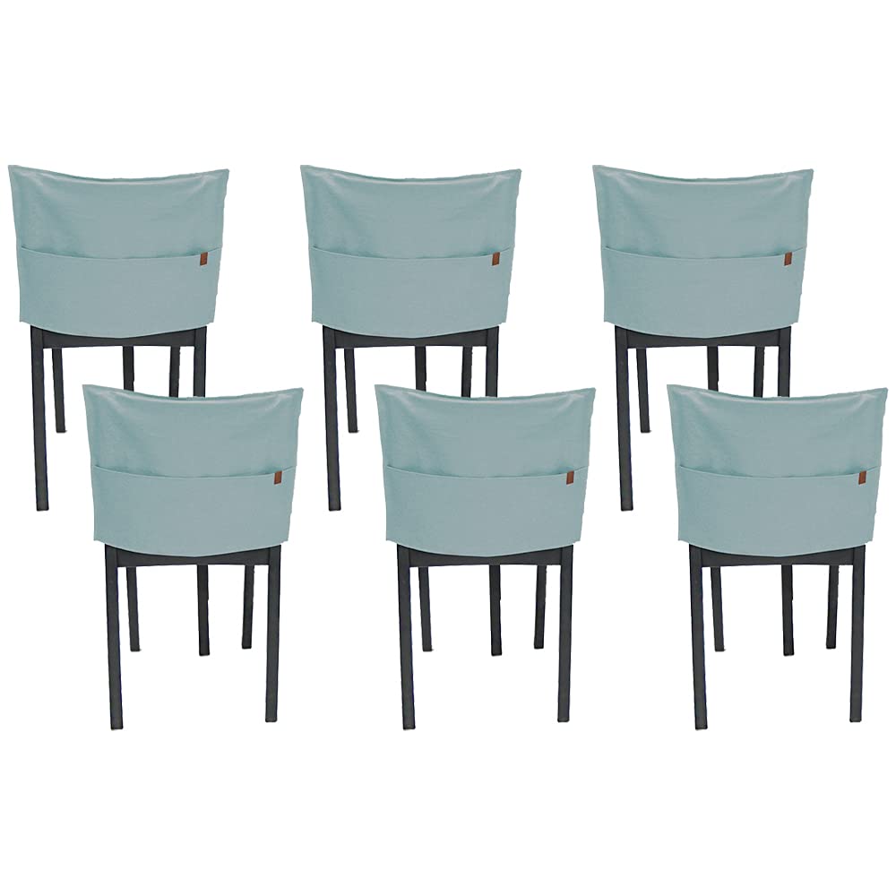 Premium Muka Dining Chair Covers Set of 6 - Stretchable Slipcovers for Living Room & Kitchen Chairs (Green) - Washable Fabric Protectors for Home, Restaurant & Party Decor