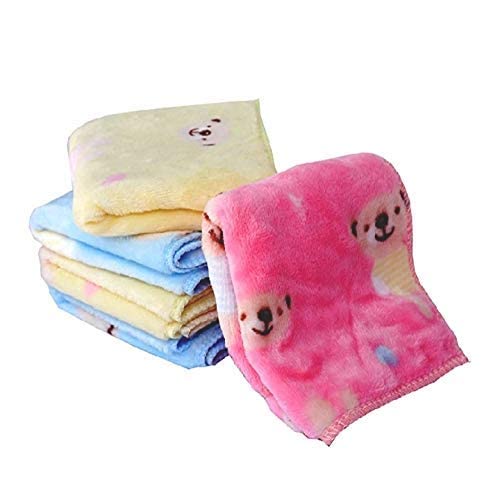 DEXO Soft Cotton Handkerchief Set for Kids, Women & Girls - 6-Piece Teddy Bear Print Baby Face Towels | Multicolor Hankies for Daily Use, Travel & Gifts