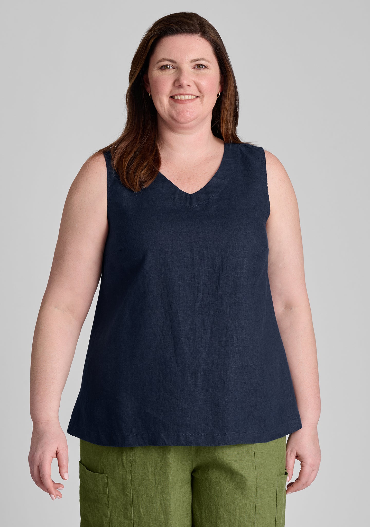 Gem Tank Linen Tank Top for Women - Breathable Summer Casual Sleeveless Shirt - Perfect for Beach, Yoga, and Everyday Wear
