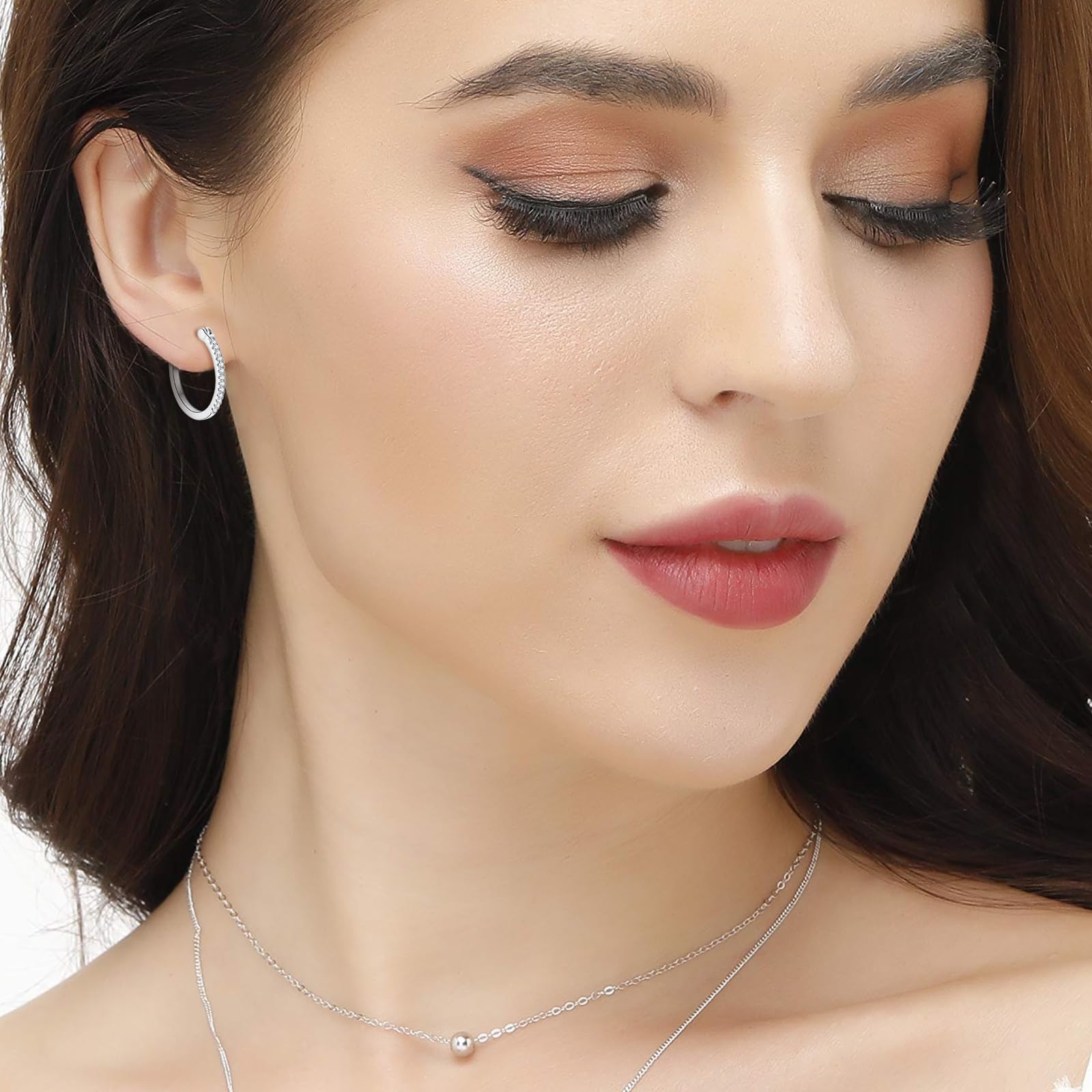 925 Sterling Silver Small Hoop Earrings for Women | Cubic Zirconia Hinged Hoops | Valentine's Day & Birthday Gifts | Everyday Wear & Special Occasions