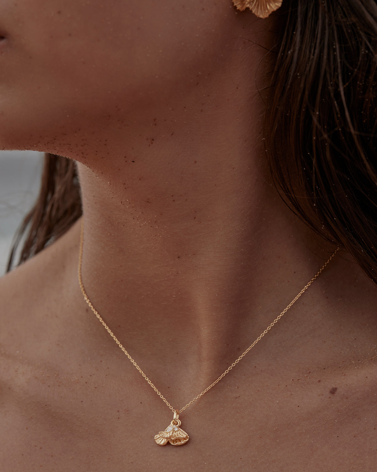 18K Gold Vermeil Ocean Whisper Necklace - Dainty Wave Pendant Jewelry for Women | Perfect for Beach Vacations, Date Nights & Gift Giving
