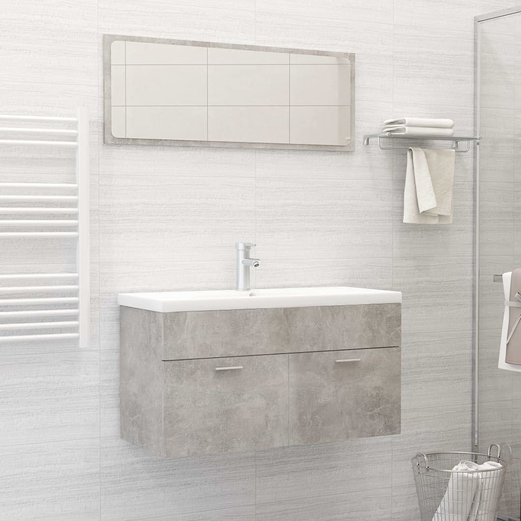 Modern Bathroom Furniture Set - Freestanding Floor Cabinet & Wall-Mounted Mirror with Storage Organizer | 2-Door Entryway Console Table with 1 Compartment | Durable Chipboard Construction | Perfect for Small Bathrooms, Entryways & Bedroom Storage Solutions
