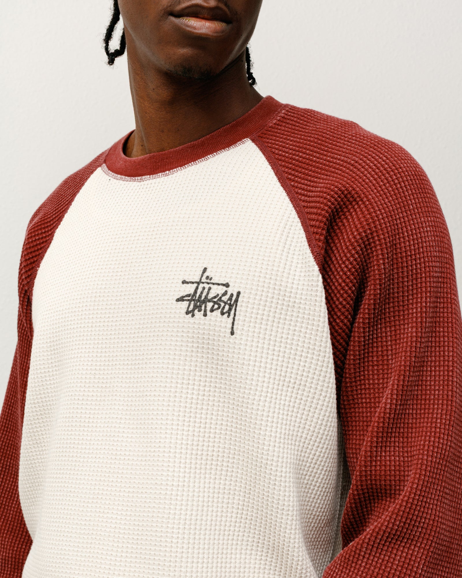 Stüssy Thermal 2-Tone Long Sleeve Shirt for Men | Streetwear Fashion | Perfect for Casual Wear & Layering in Cool Weather
