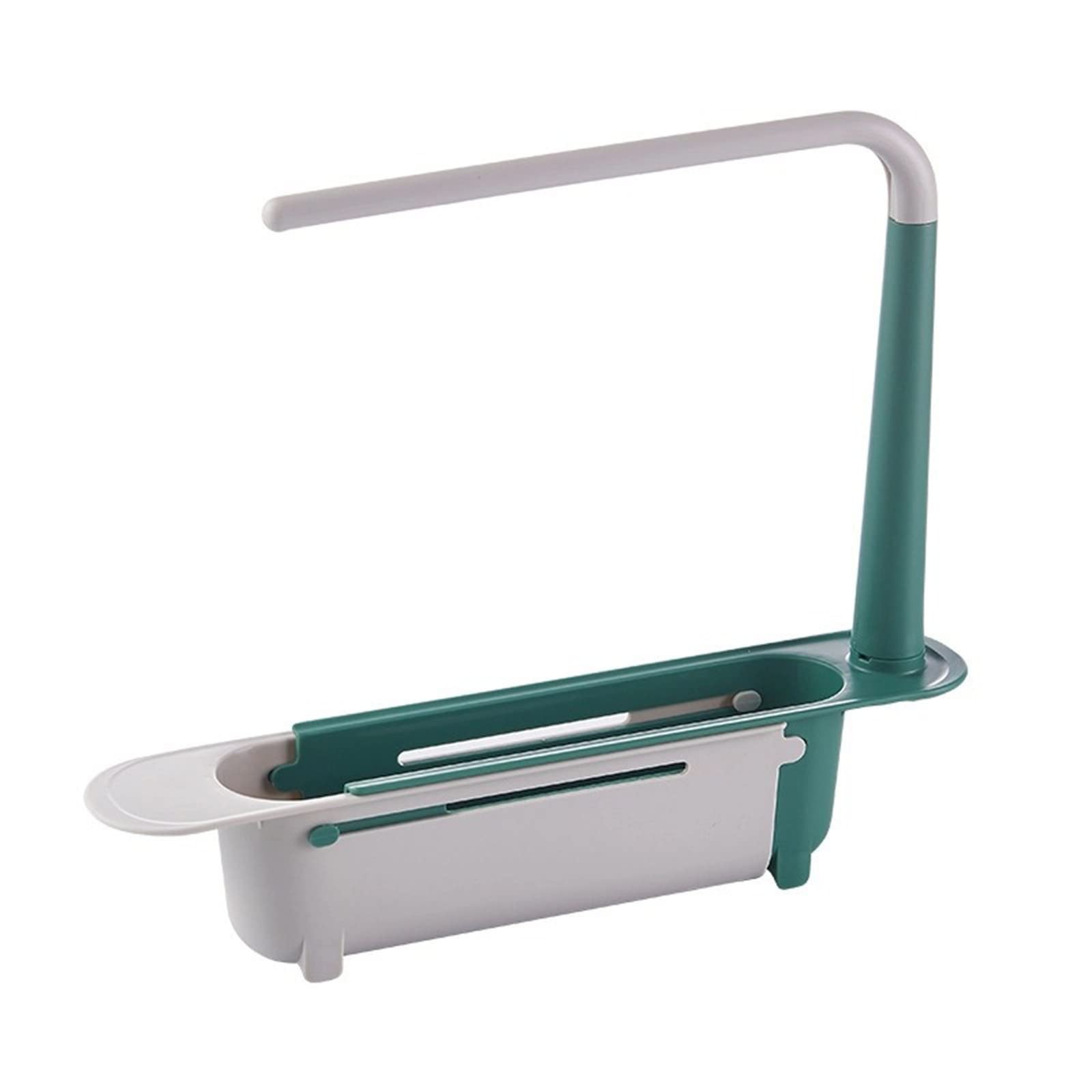 Expandable Blue Telescopic Sink Organizer - Adjustable Kitchen Sponge & Soap Holder, Hanging Caddy Rack for Dish Cloths & Cleaning Supplies - Perfect for Small Spaces, Apartments & Cluttered Sinks (Home & Kitchen Organization Essential)