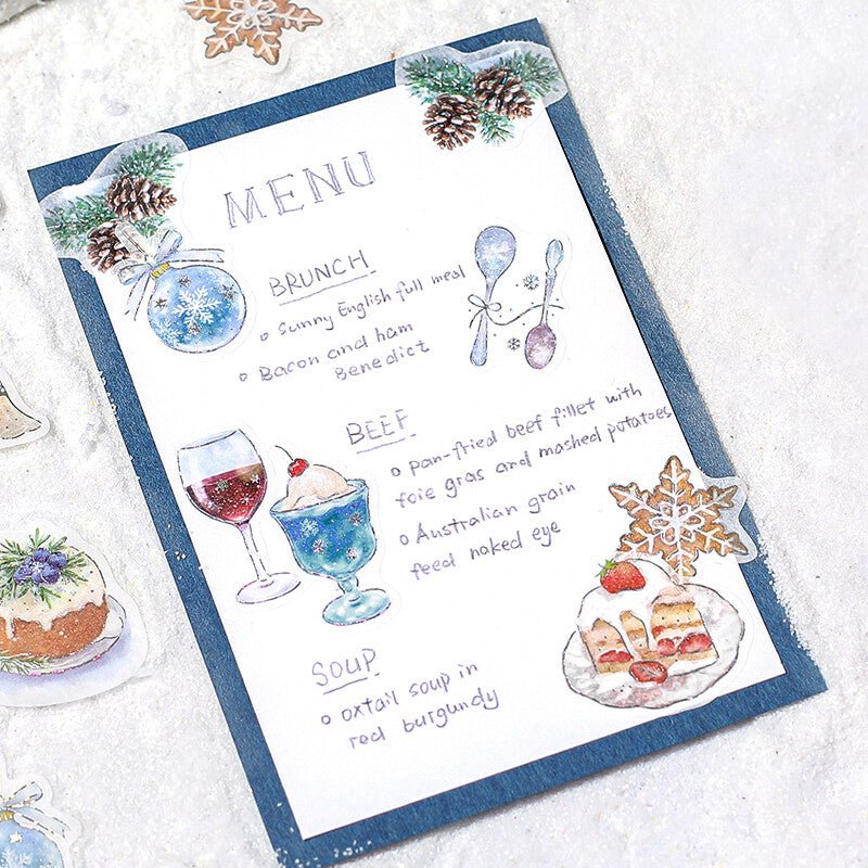 BGM Foil Stamping Winter Stickers - Festive Holiday Decals for Scrapbooking, Journals & DIY Crafts - Perfect for Christmas Cards, Gift Wrapping & Seasonal Decorations