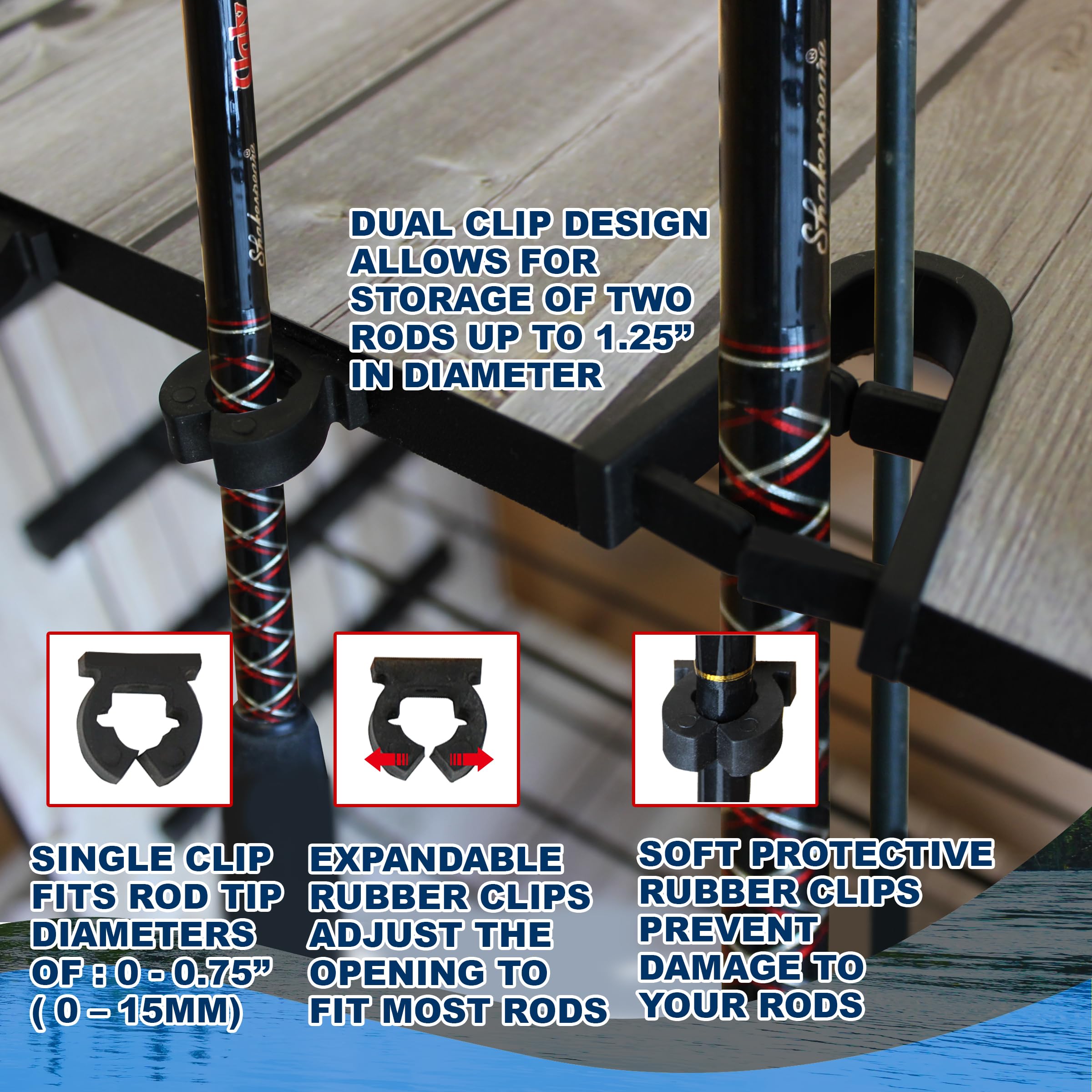 **Rush Creek Creations 14-Slot Fishing Rod Holder – Saltwater & Freshwater Pole Organizer with 4 Tackle Box Storage – Perfect for Garage, Boat & Fishing Accessories Storage**    *(Use Case: Ideal for anglers to store and organize fishing rods, tackle boxes, and gear in garages, boats, or fishing cabins.)*