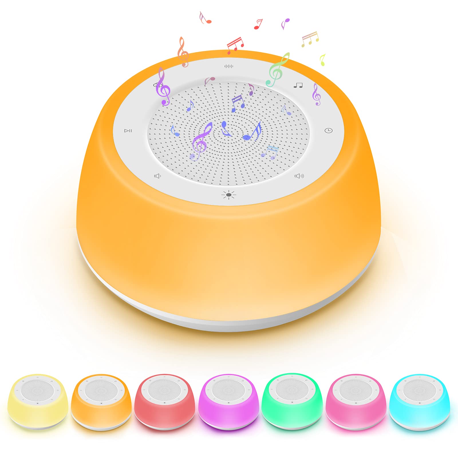 White Noise Sound Machine with Adjustable Night Light, Timer & Memory - 16 Soothing Sleep Sounds for Babies & Adults - Perfect for Home, Nursery, Office & Travel Use - Sleep Therapy & Relaxation Aid