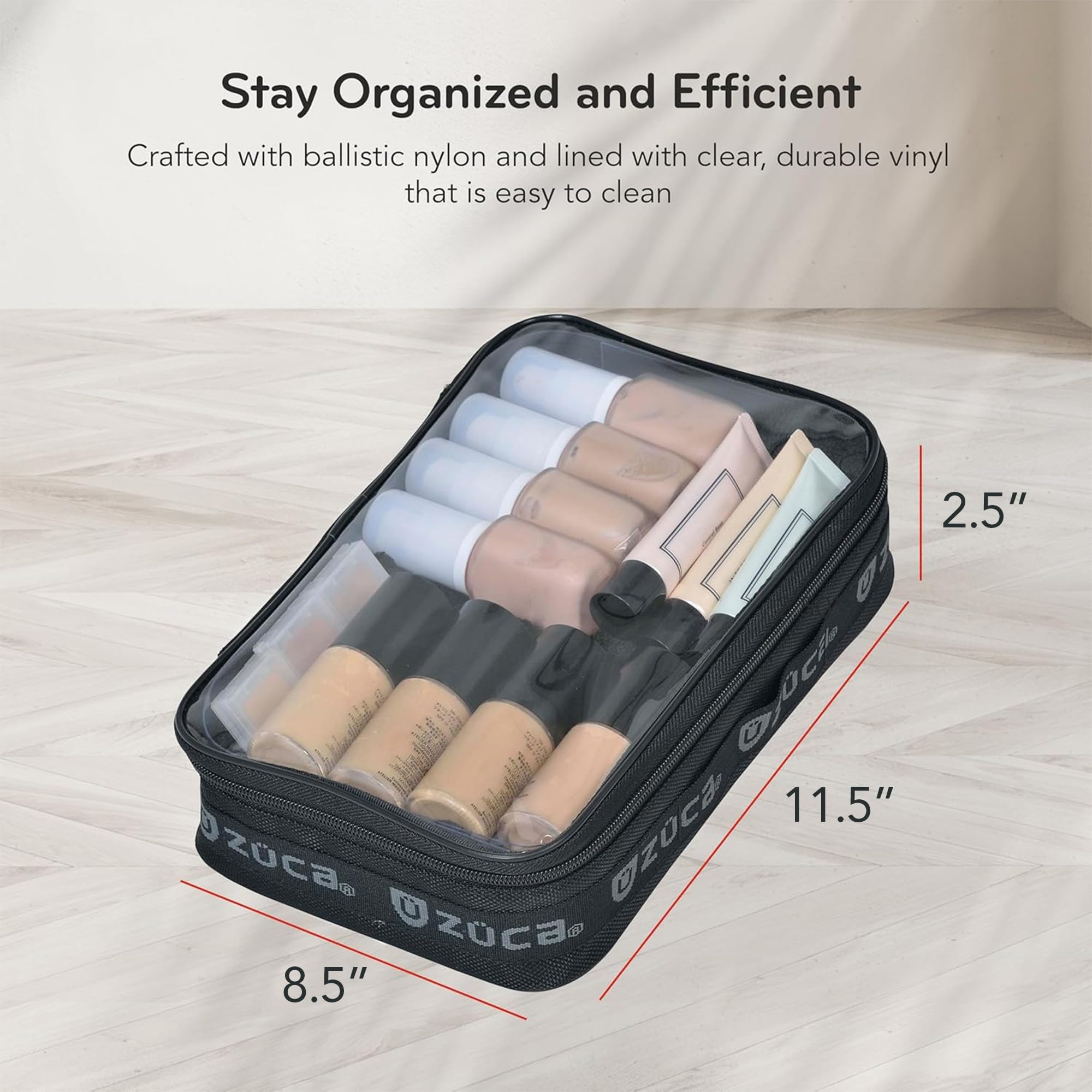 ZUCA Pro & Sport Bag Accessory: Large Artist Utility Makeup Pouch - Durable & Spacious Cosmetic Organizer for Travel, Professional Makeup Artists & On-The-Go Beauty Essentials | Perfect for Airplane Carry-On, Salon Storage & Makeup Kit Organization