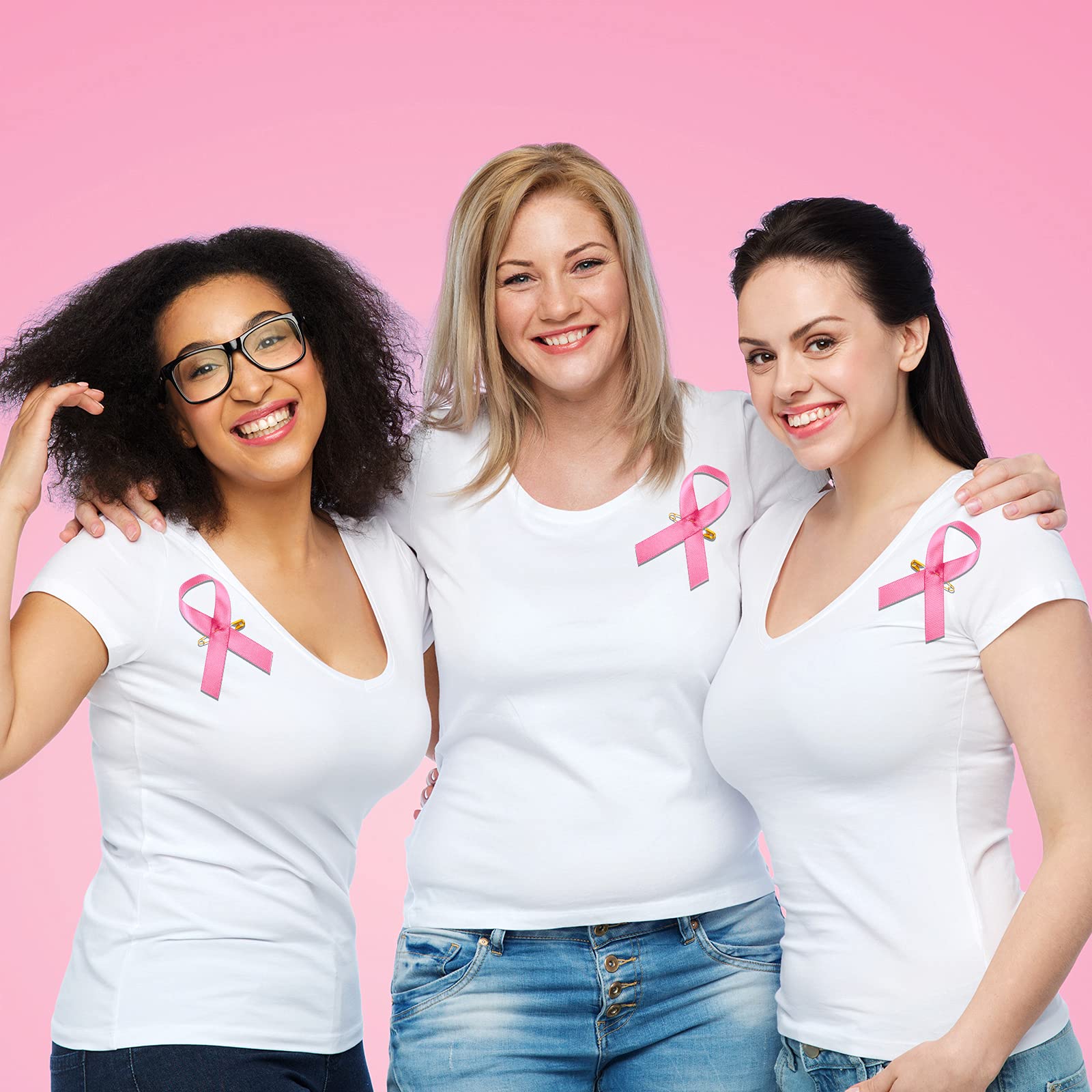 Pink Ribbon Pins for Breast Cancer Awareness - Charity Event & Survivors - 300 Pcs Satin Lapel Pins for Hope & Support