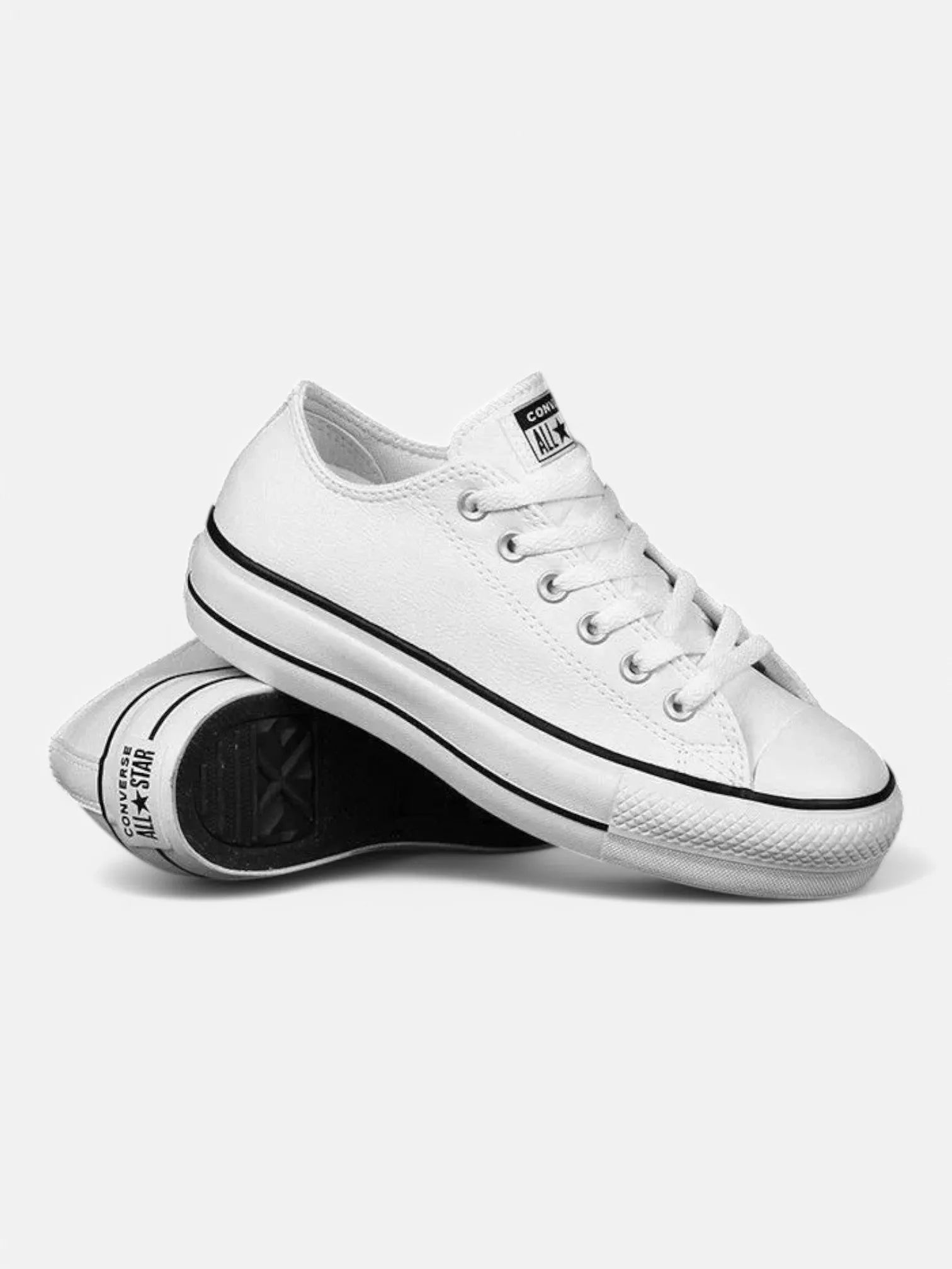 Converse Chuck Taylor All Star Platform Leather Sneakers in White - Stylish & Comfortable for Casual Wear, Street Fashion & Everyday Outfits