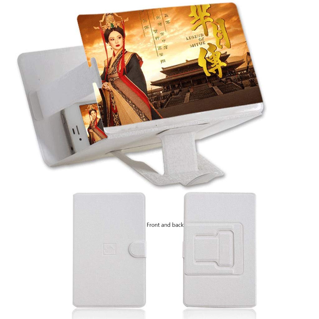 8in Foldable 3D Smartphone Screen Magnifier & Projector - Portable Movie Video Screen Enlarger with Stand for iPhone, Android - Perfect for Home Theater, Bedroom Movie Nights, Gaming & Presentations (Color: H)