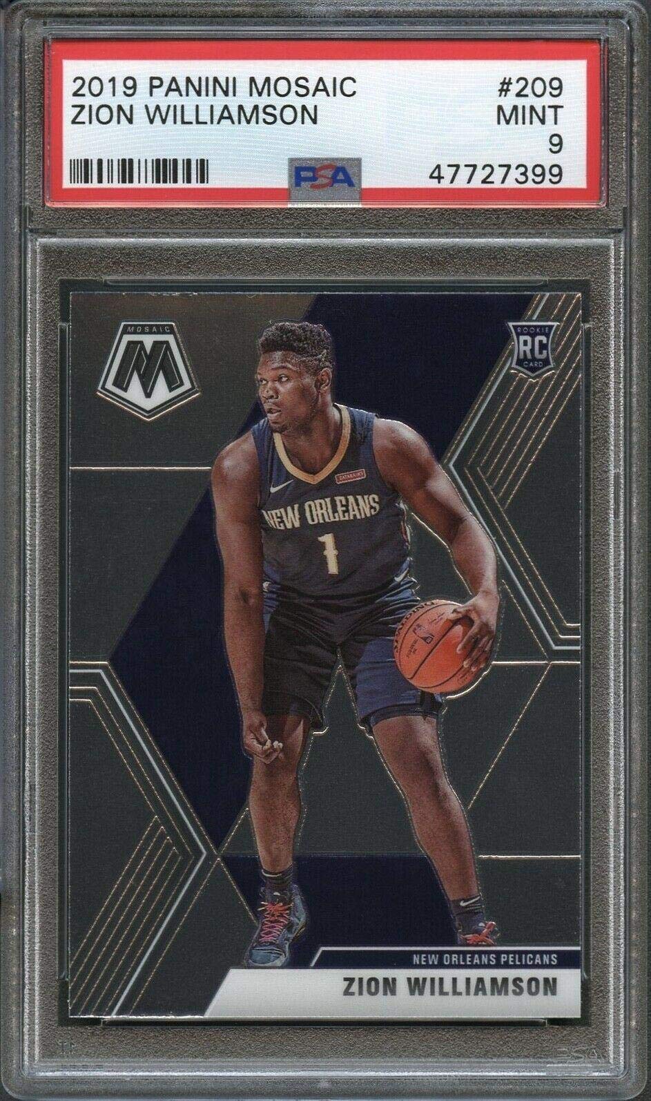2019 Panini Mosaic #209 Zion Williamson PSA 9 Mint Basketball Rookie Card - Slabbed & Graded for Collectors - Perfect for Sports Memorabilia Displays & Investment Collections