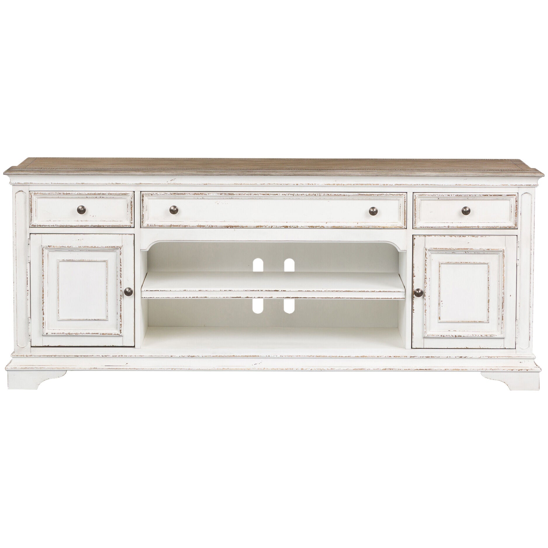 Magnolia Manor 70 Inch Console Table - Solid Wood Entryway Table with Storage Shelf - Perfect for Hallway, Living Room & Foyer Decor