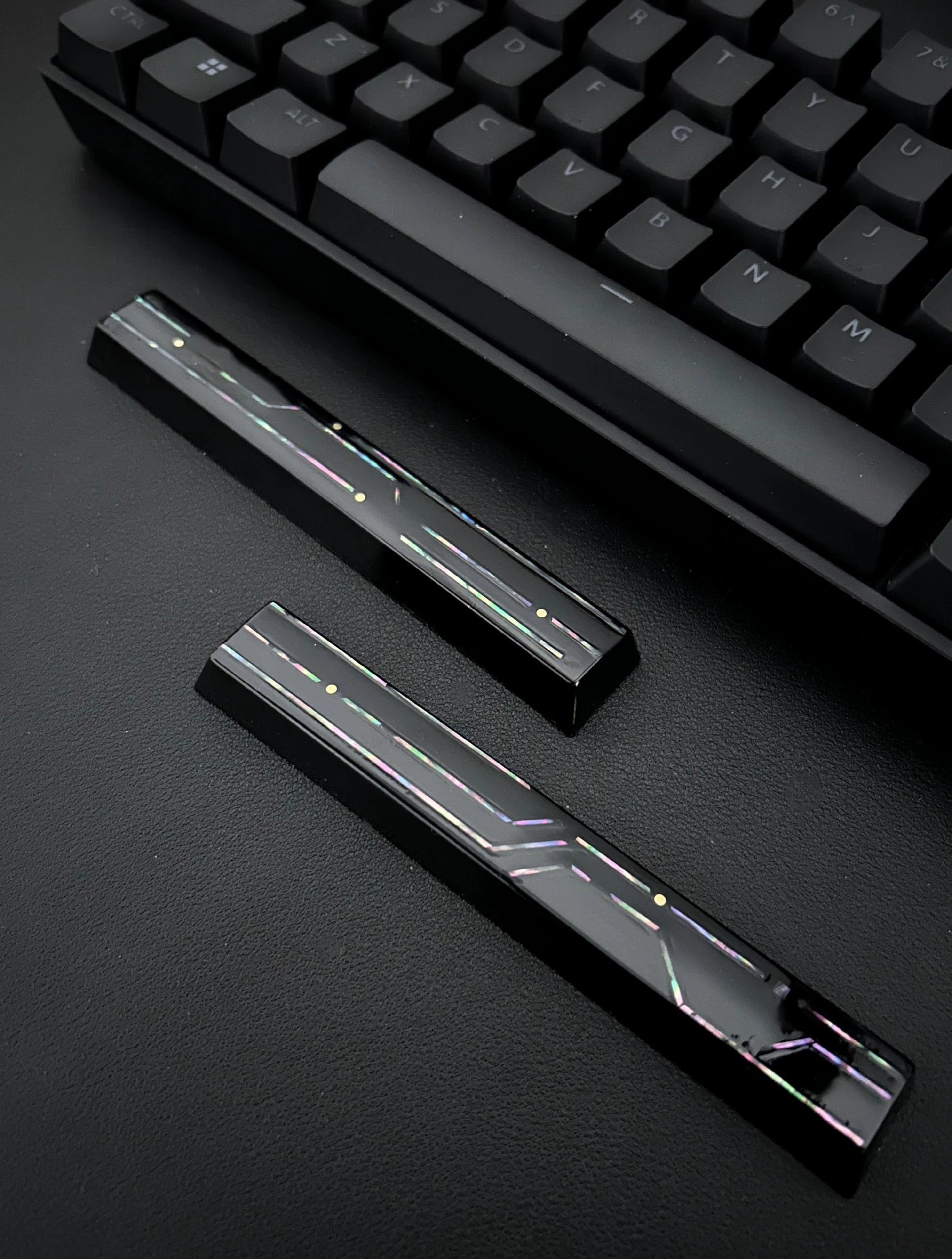 Premium Chinese Lacquer Mother of Pearl Circuit Keycaps - Gexing Custom 6.25U Spacebar Keycap Set for Mechanical Keyboards (Perfect for Gaming, Typing & Keyboard Aesthetics)
