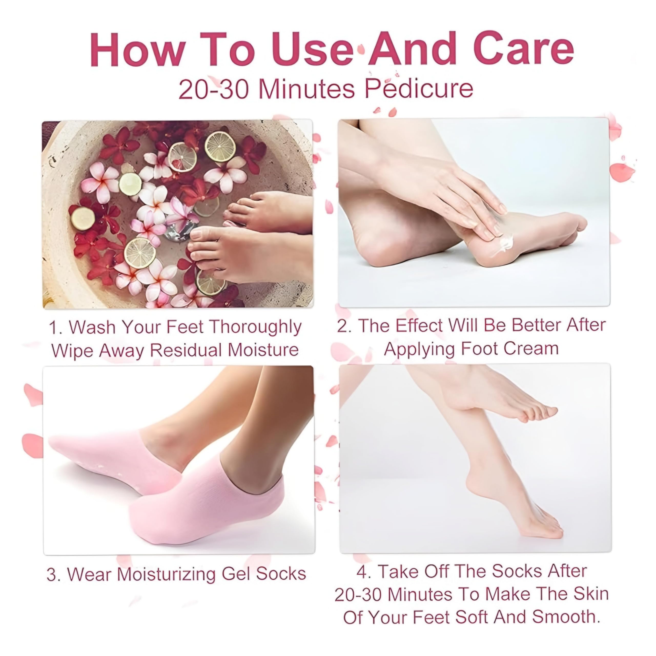 DS CARE Moisturizing Silicone Gel Socks for Dry Cracked Feet - Heel Repair & Foot Moisturizer Socks with Natural Oil & Vitamin E - Spa Treatment for Women & Men (Multicolor, 1 Pair) - Perfect for Overnight Foot Care & Cracked Heel Recovery