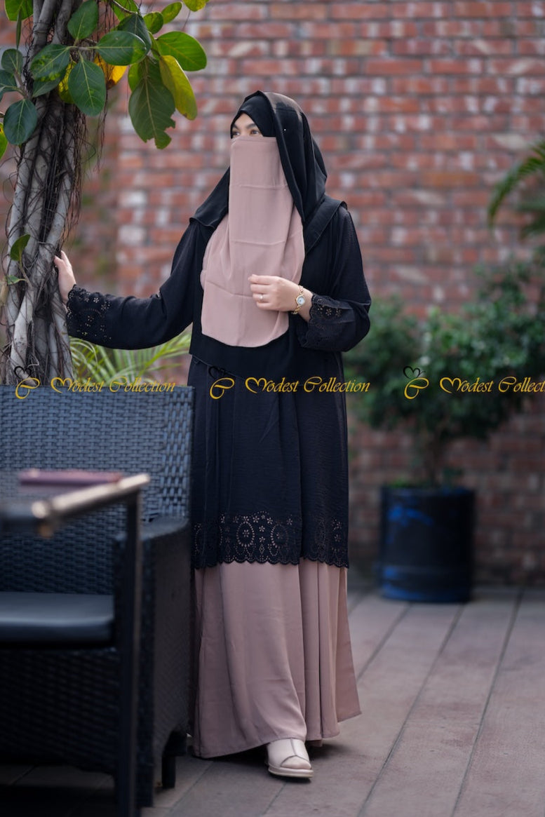 1PC Black Laser Tunic - Elegant Women's Tunic Top for Casual Wear, Office & Evening Outfits | Perfect for Parties, Work & Special Occasions