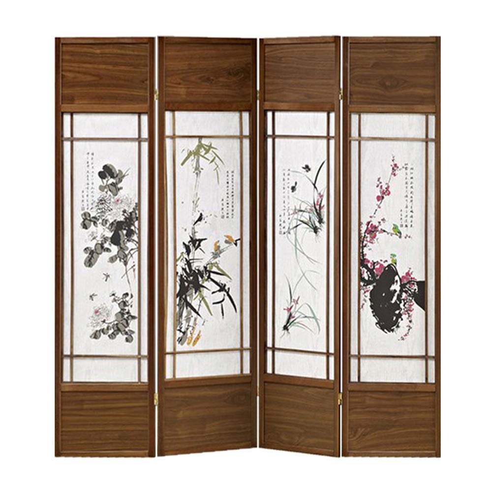 Screen Gems Literati Room Divider - Brown Wooden Folding Partition for Home & Office Privacy - Perfect for Living Rooms, Bedrooms, and Workspace Separation