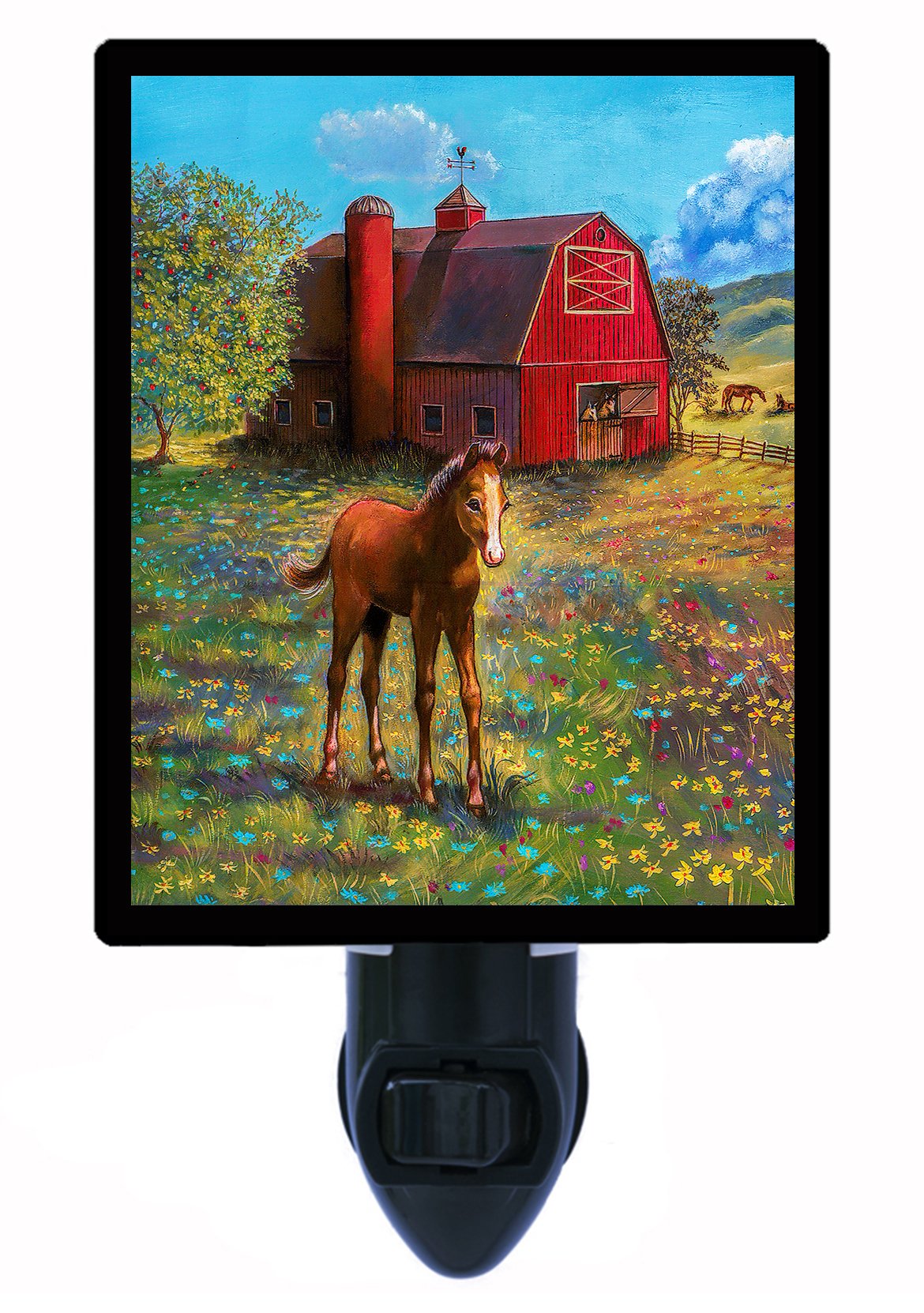 Country Farm Animal LED Night Light - Horse, Colt & Barn Design for Kids Room, Nursery, Bedroom Decor | Soft Glow for Nighttime Safety & Comfort