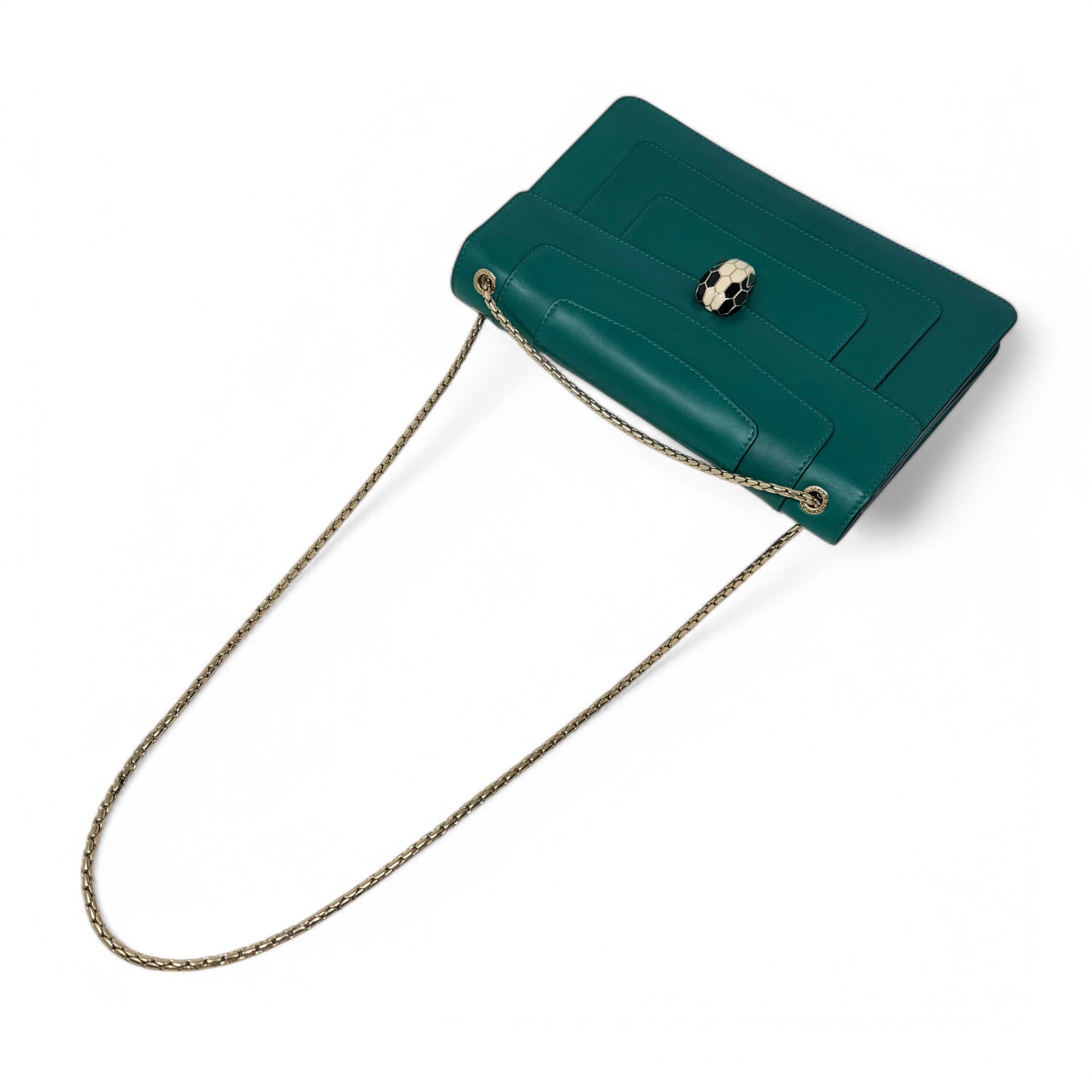 Bvlgari Green Medium Serpenti Shoulder Bag - Luxury Leather Handbag for Women, Perfect for Parties, Work & Evening Events
