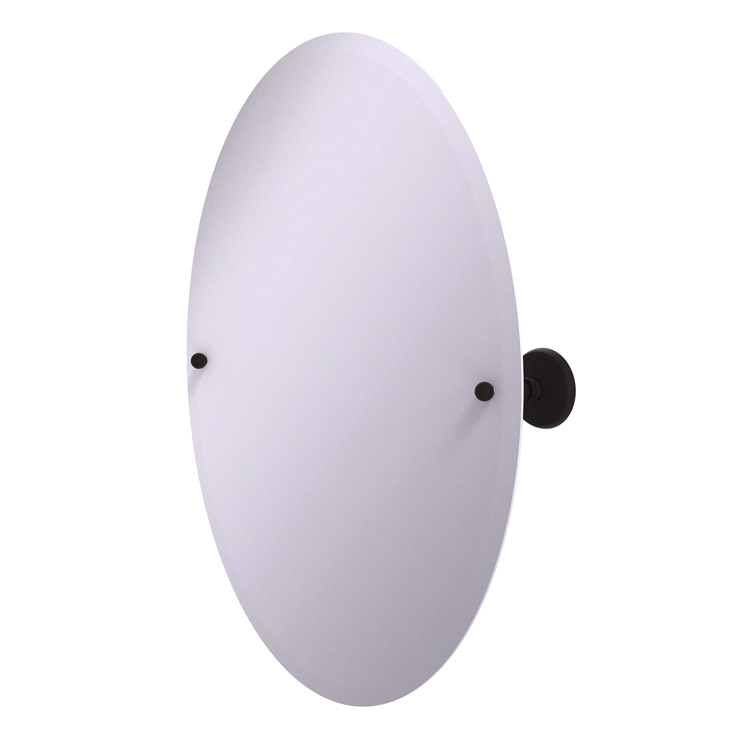Allied Brass PMC-91 Frameless Oval Tilt Beveled Edge Wall Mirror in Oil Rubbed Bronze - Perfect for Bathroom, Bedroom, and Entryway Décor