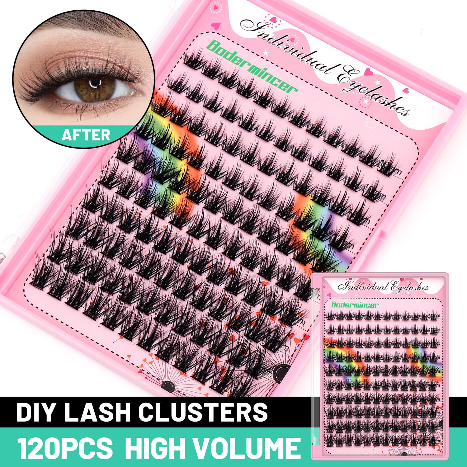 Premium Eyelash Extension Kit - 8-20mm Mixed Lengths (10+12mm, 12+14mm, 14+16mm, 16+18mm) Wispy Lash Clusters for Natural Volume - Perfect for Salon Professionals & DIY Lash Extensions at Home