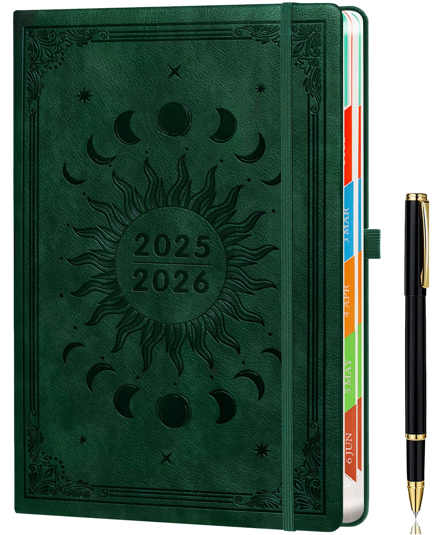 2025-2026 A5 Daily Planner with Monthly View - August 2025 to July 2026 Academic Diary, Includes Pen Set, Colorful Tabs & Inner Pocket (5.9