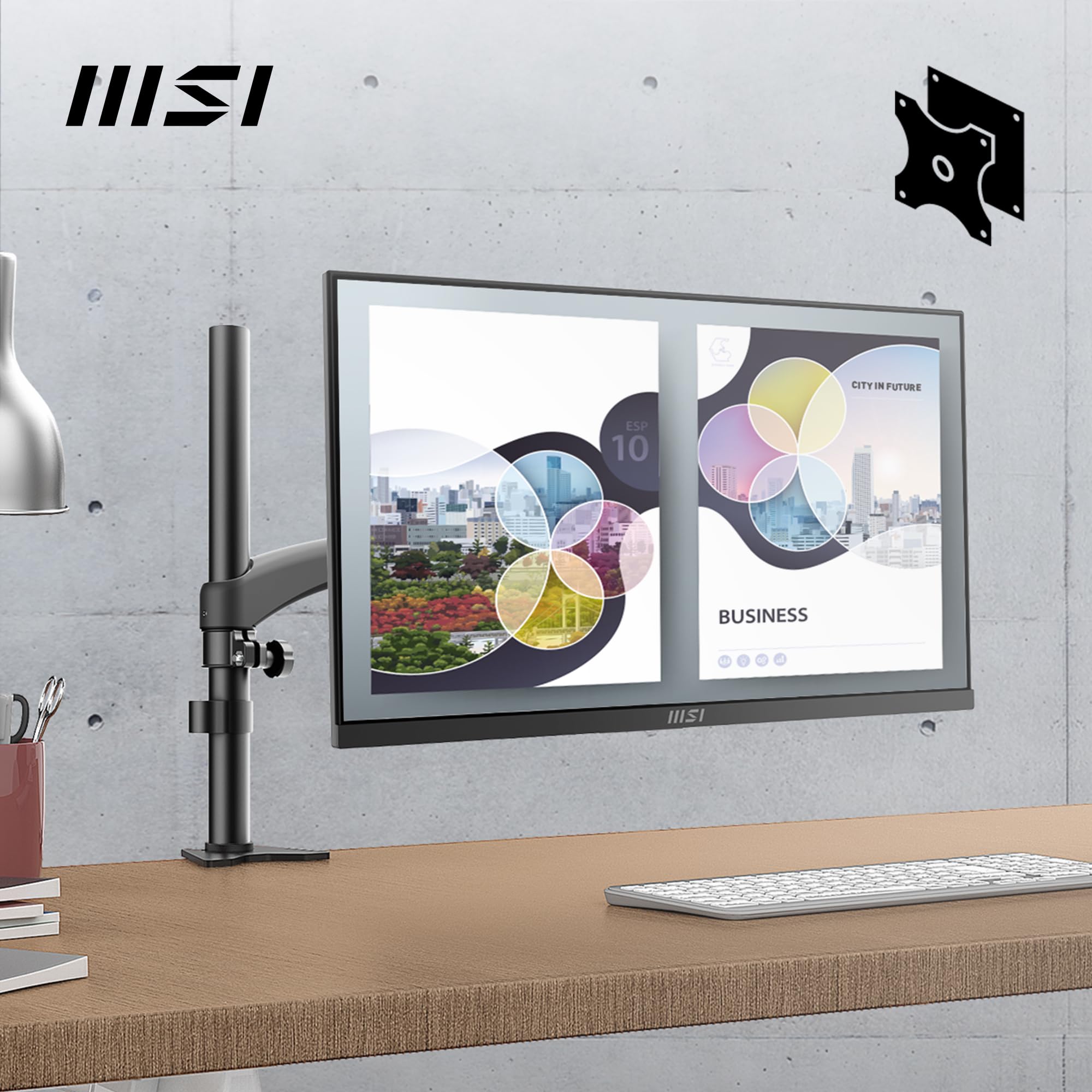 MSI PRO MP275 27 Inch Full HD Office Monitor - 1920x1080 IPS Panel, 100Hz Refresh Rate, Flicker-Free Technology, Built-in Speakers, Tilt Adjustable Stand - HDMI 1.4b & VGA Ports for Home Office, Gaming, and Productivity Workstations