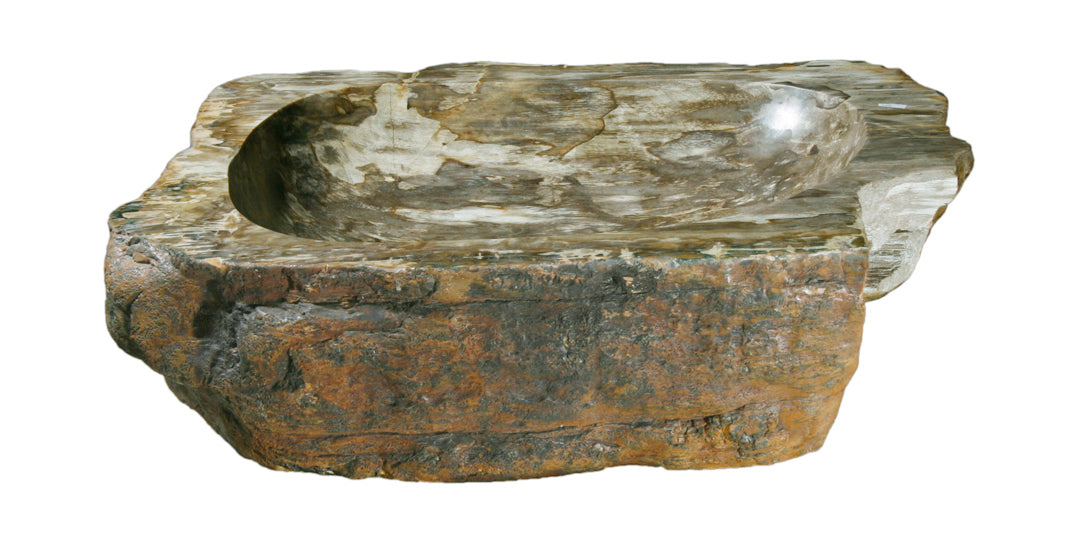 Natural Petrified Wood Sink - 20-25 Inch Bathroom Vanity - Unique Stone Basin for Rustic & Modern Home Decor - Perfect for Bathroom, Kitchen, or Outdoor Living Spaces