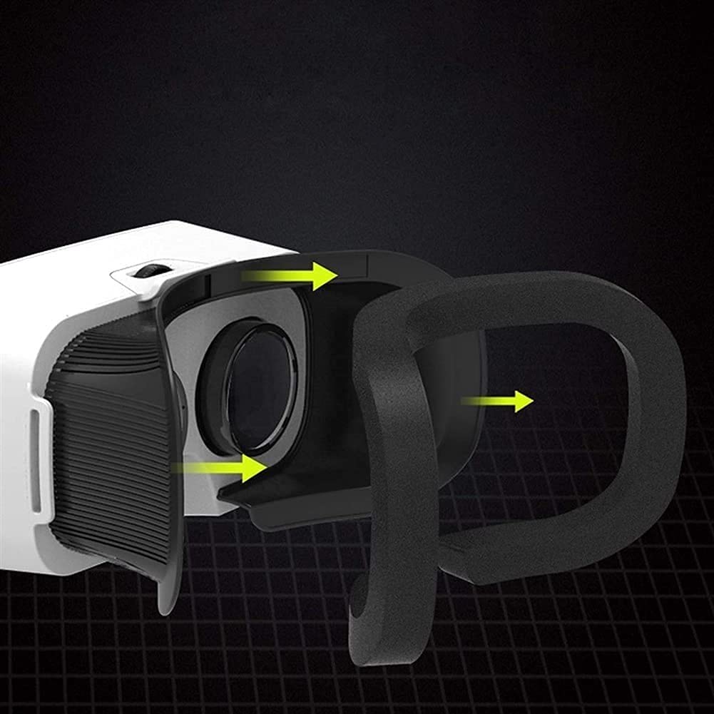 VR Glasses for 3D Movies & Gaming - Virtual Reality Headset Compatible with iPhone & Android Phones (4.7-6.0 inch) - HD Immersive Experience for Movies, Games & Virtual Tours - White