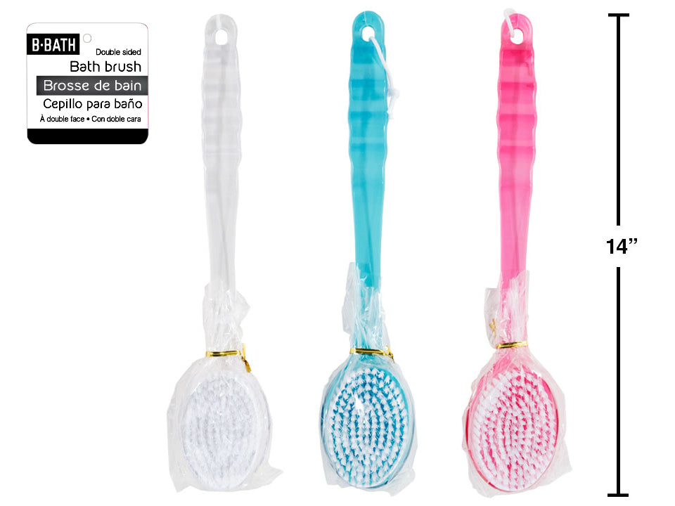 Double Sided Bath Brush with Long Handle - Exfoliating & Massaging Back Scrubber for Shower & Bath - Perfect for Deep Cleansing, Dead Skin Removal & Relaxation (Ideal for Home Spa & Self-Care Routine)